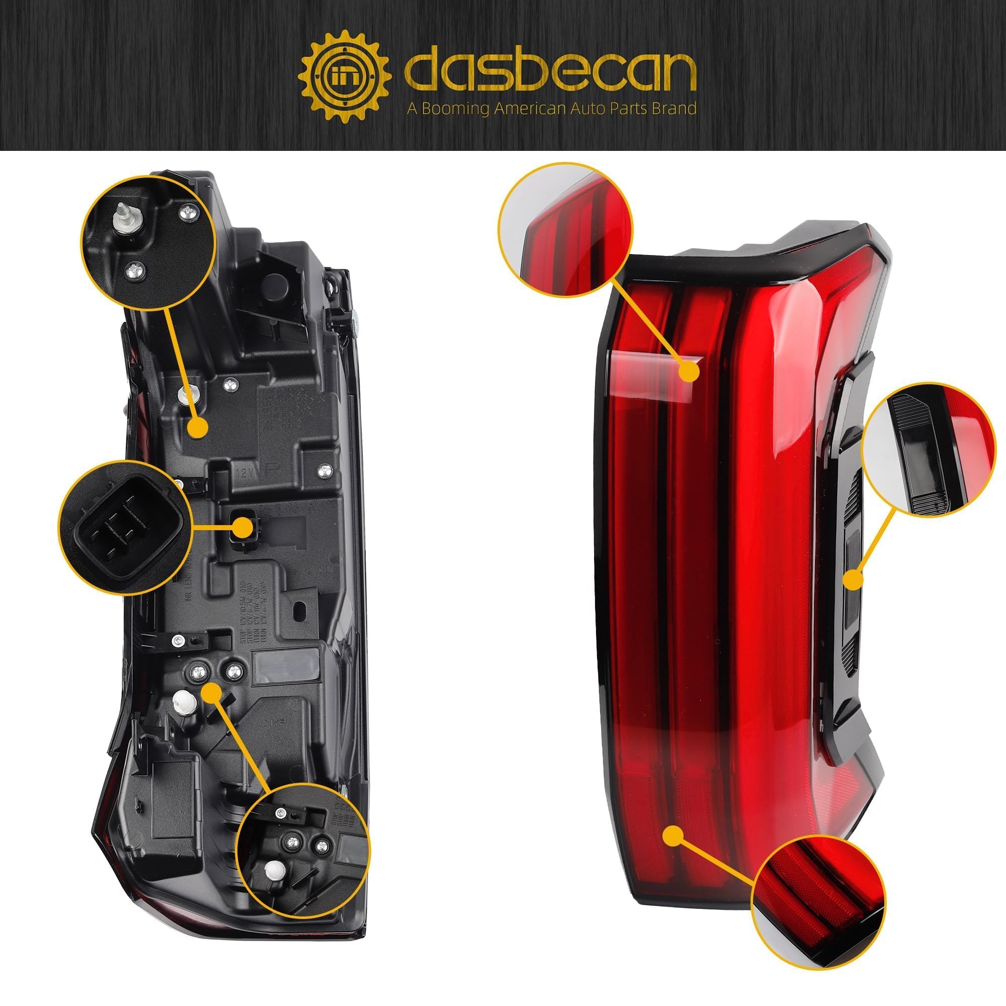 Amazon.com: Dasbecan Right Passenger Side Tail Light