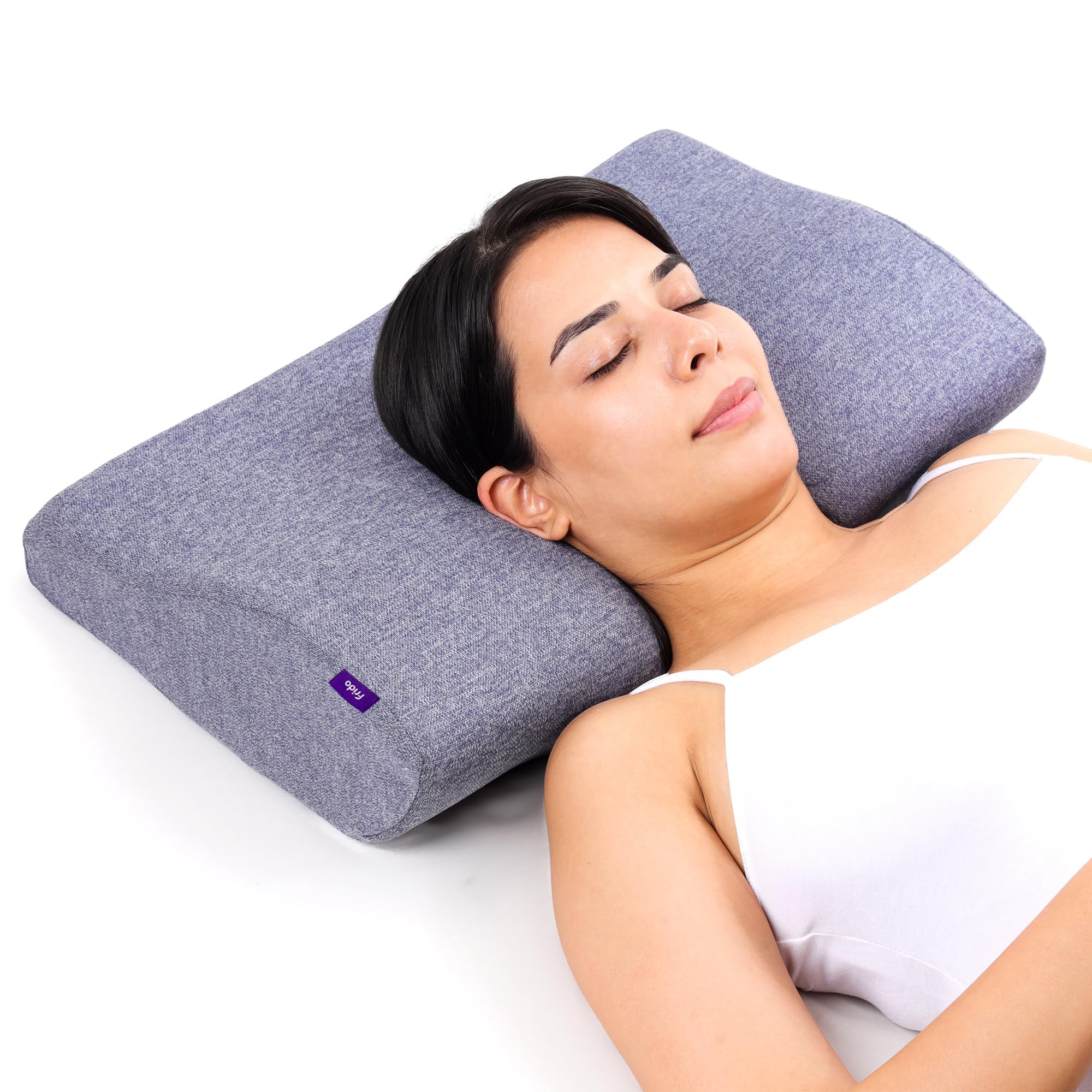 Frido Ultimate Contour Cervical Neck Pillow for Pain Relief Sleep, Improves Posture & Spinal Alignment, Neck Pain Relief Cushion with Ultra Responsive Memory Foam & Skin Friendly Cover, Premium Blue-image-11