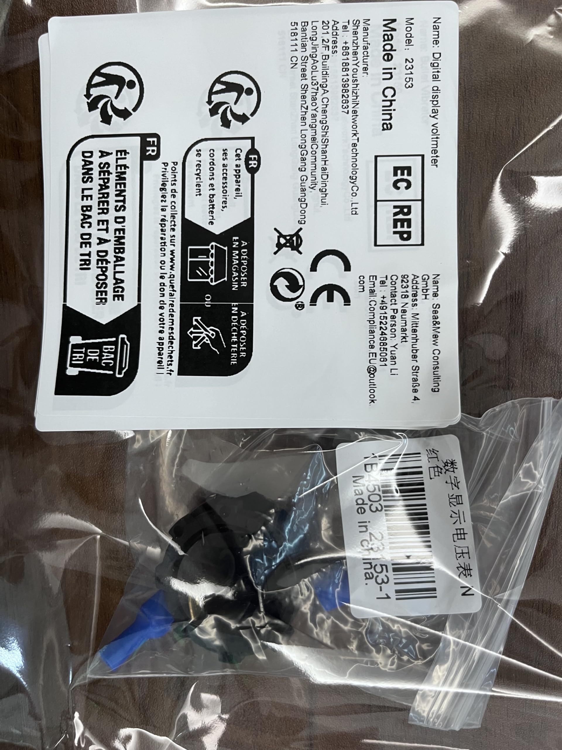 Mini Voltímetro Digital, Probador de Voltaje a prueba de agua, pantalla LED, para Coche, Motocicleta, Barco, Camión, Plástico ABS, DC 12V-24V (Rojo)