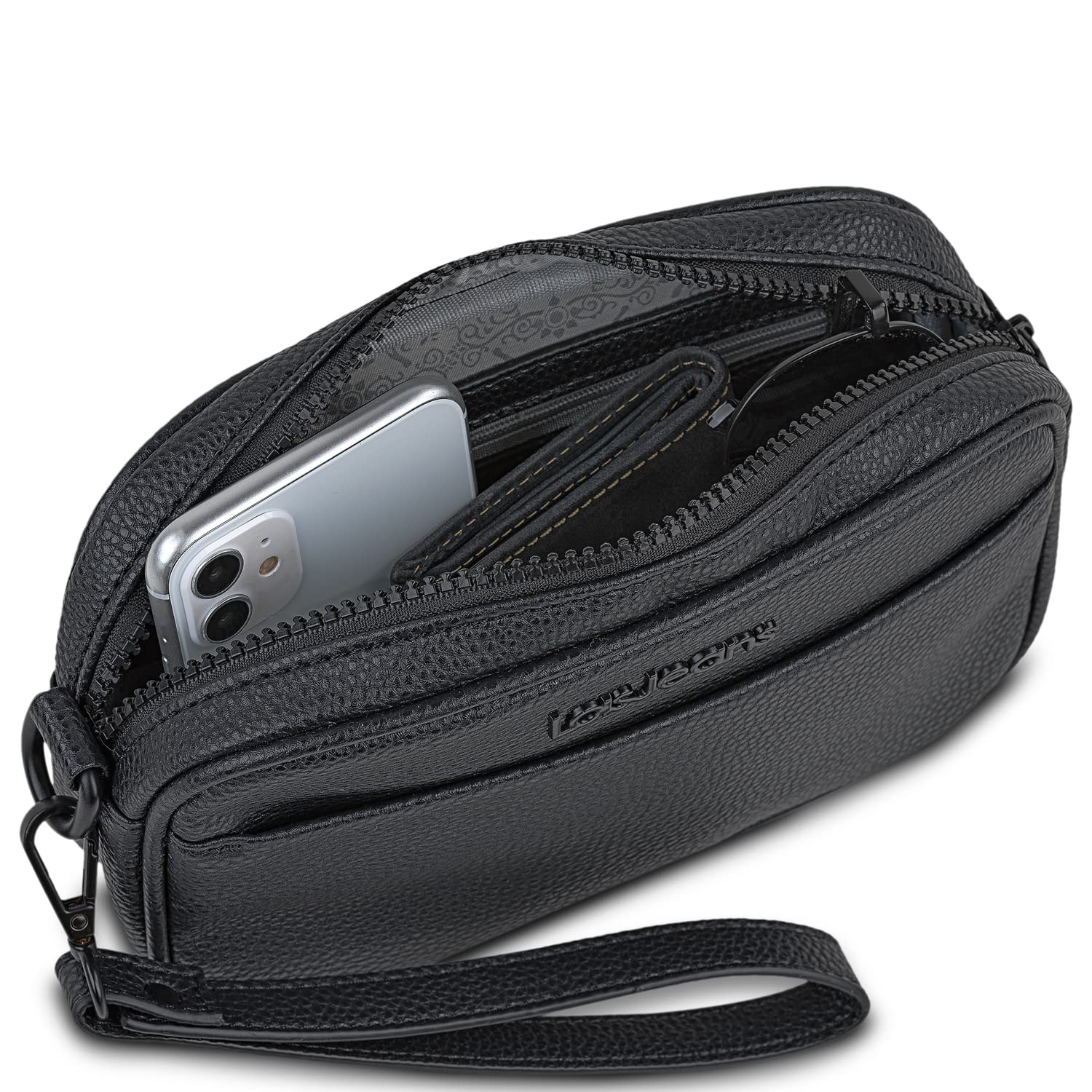 Lois - Bolso De Mano De Hombre Compacto, Bolsa De Mano Hombre De Piel Resistente, Mariconera Hombre Impermeable Para Viajes, Bolso Pequeño Para Hombre Multifuncional Tipo Neceser
