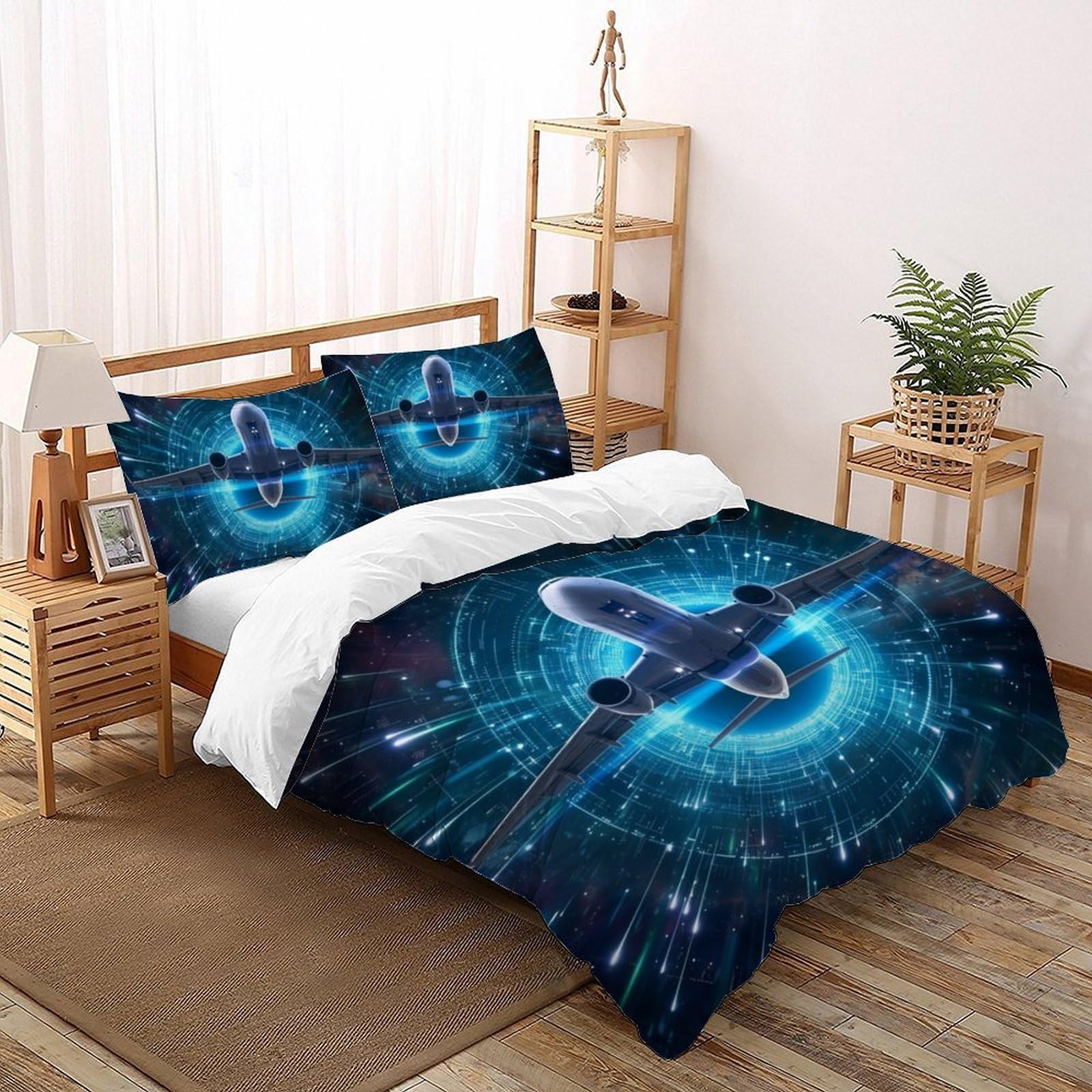 Housse de couette ensemble 3D enfants 3 pièces 220x240cm taie d'oreiller fermeture éclair
