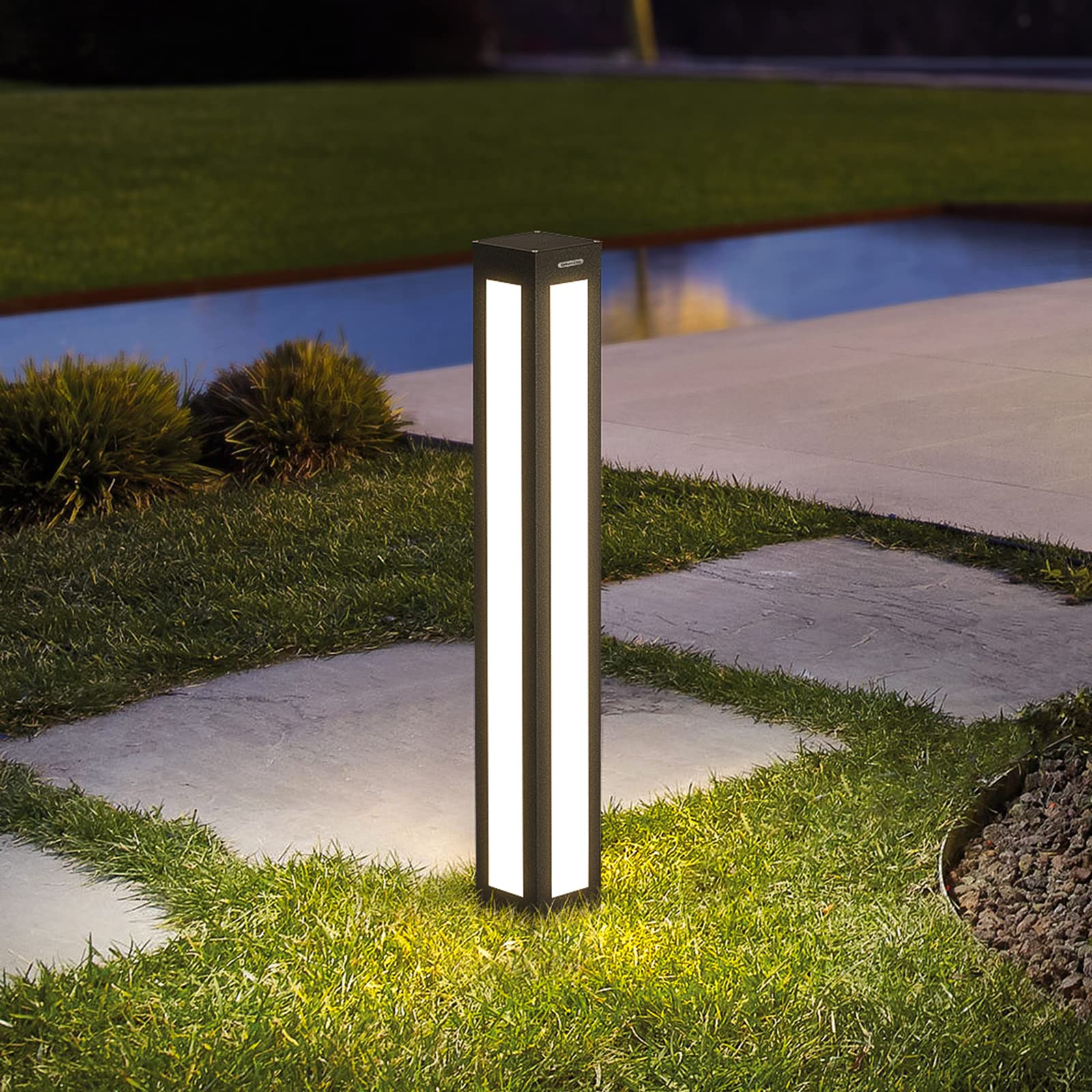Linkmoon Landscape Path Light, 32 Inches Stainless Steel Modern Outdoor  Bollard Luxury Landscape Lighting with 15W 1300LM IP54 Waterproof for Lawn,  Patio, Courtyard, Driveway and Pathway Decoration - - Amazon.com