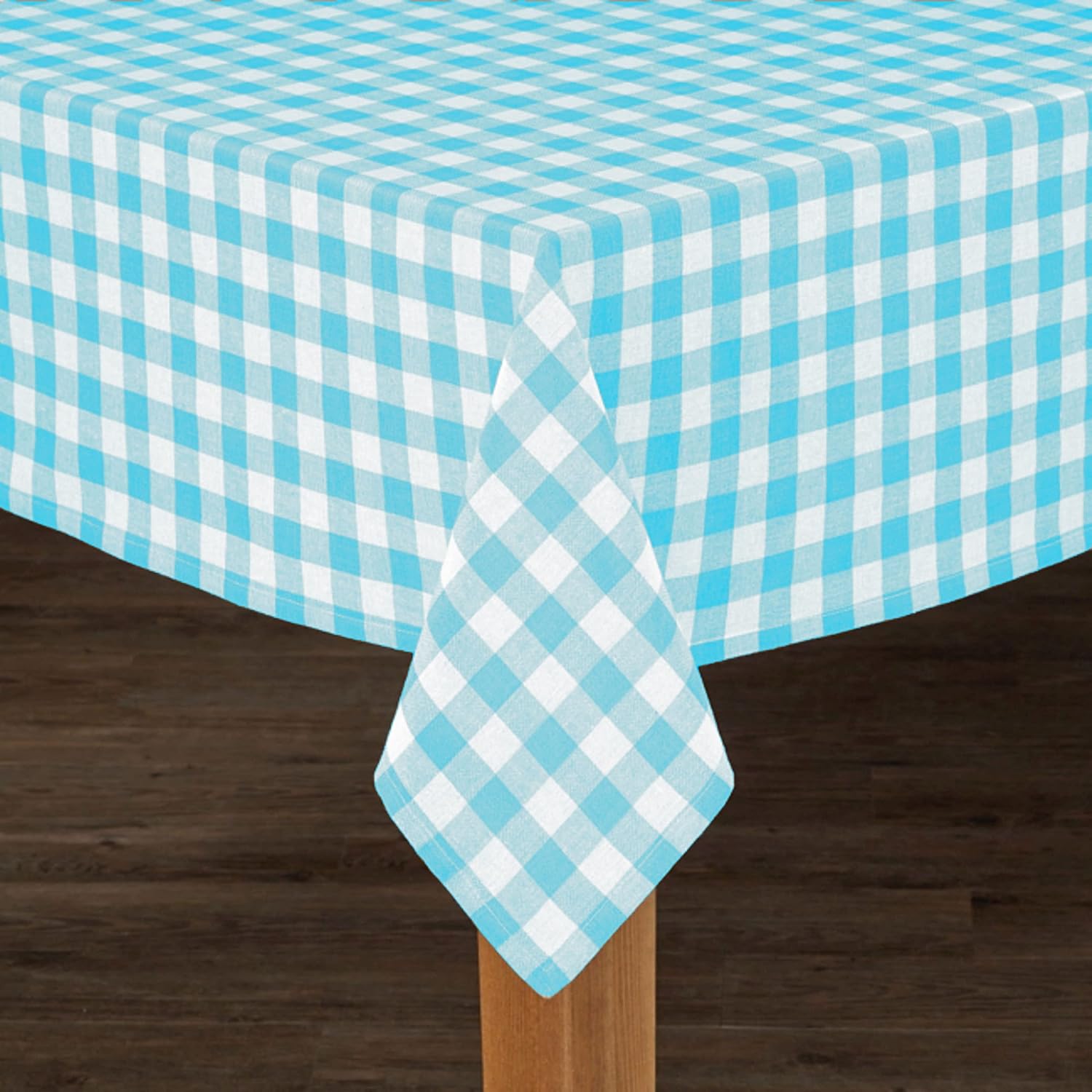 Fabstyles Country Check Table Cloth Collection Different Sizes and Colors, Table Cloth for Dining Kitchen Party (54x72, Yellow)