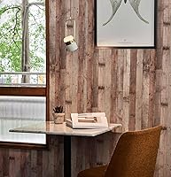 Vista 134 de Yun-aeon Natural Wood-Dark Grey Wood Contact Paper Peel and Stick Wallpaper 17.3"x 80"Self Adhesive Removable Vintage Faux Wood Wall Paper Plank