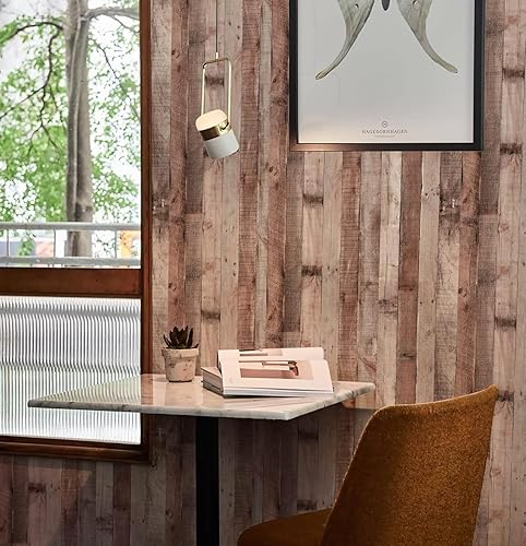 Miniatura 134 de Yun-aeon Natural Wood-Dark Grey Wood Contact Paper Peel and Stick Wallpaper 17.3"x 80"Self Adhesive Removable Vintage Faux Wood Wall Paper Plank