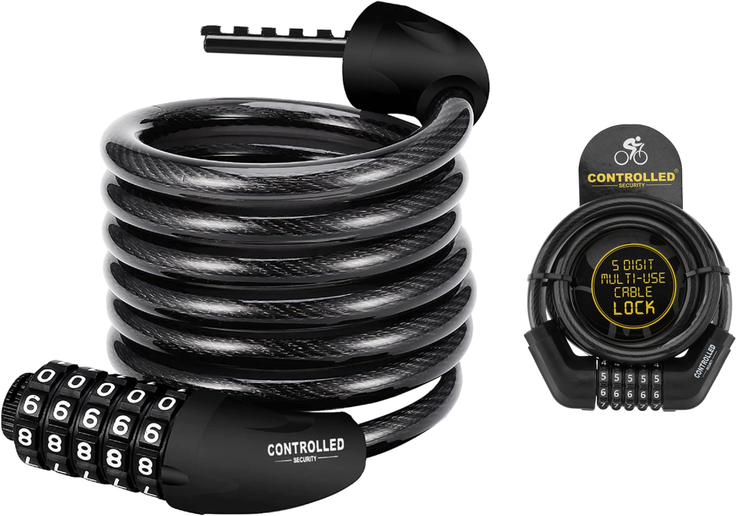 High-Security Bicycle Chain Lock - Durable Anti-Theft Cycle Lock with Easy-to-Use 5-Digit Code - Ideal for E-Bikes, Scooters & Prams