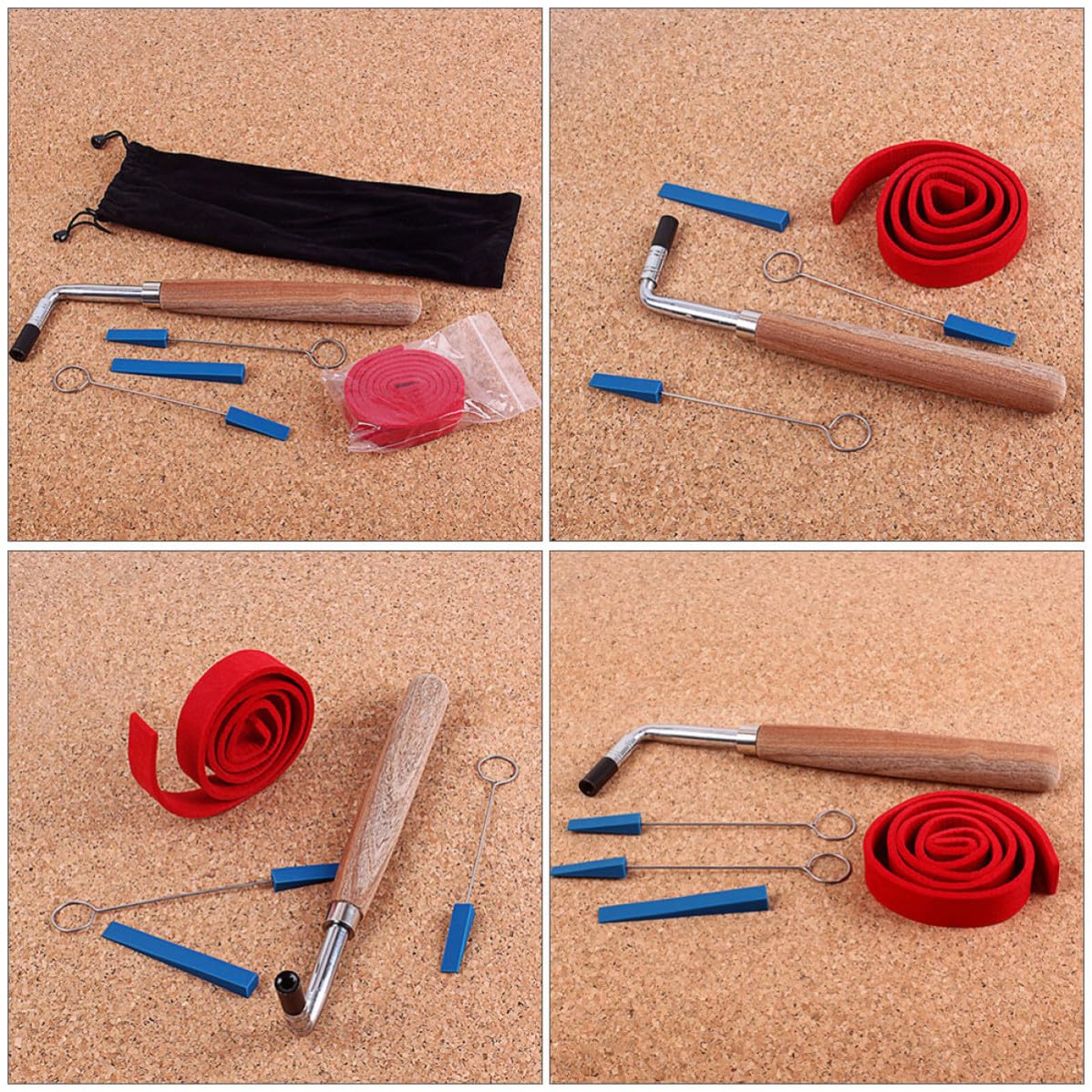 ABOOFAN Kit de Afinación de Piano Profesional Llave en L, Tira de Silenciadores y Materiales Metálico y Madera para Trabajos de Afinación y Reparación de Piano
