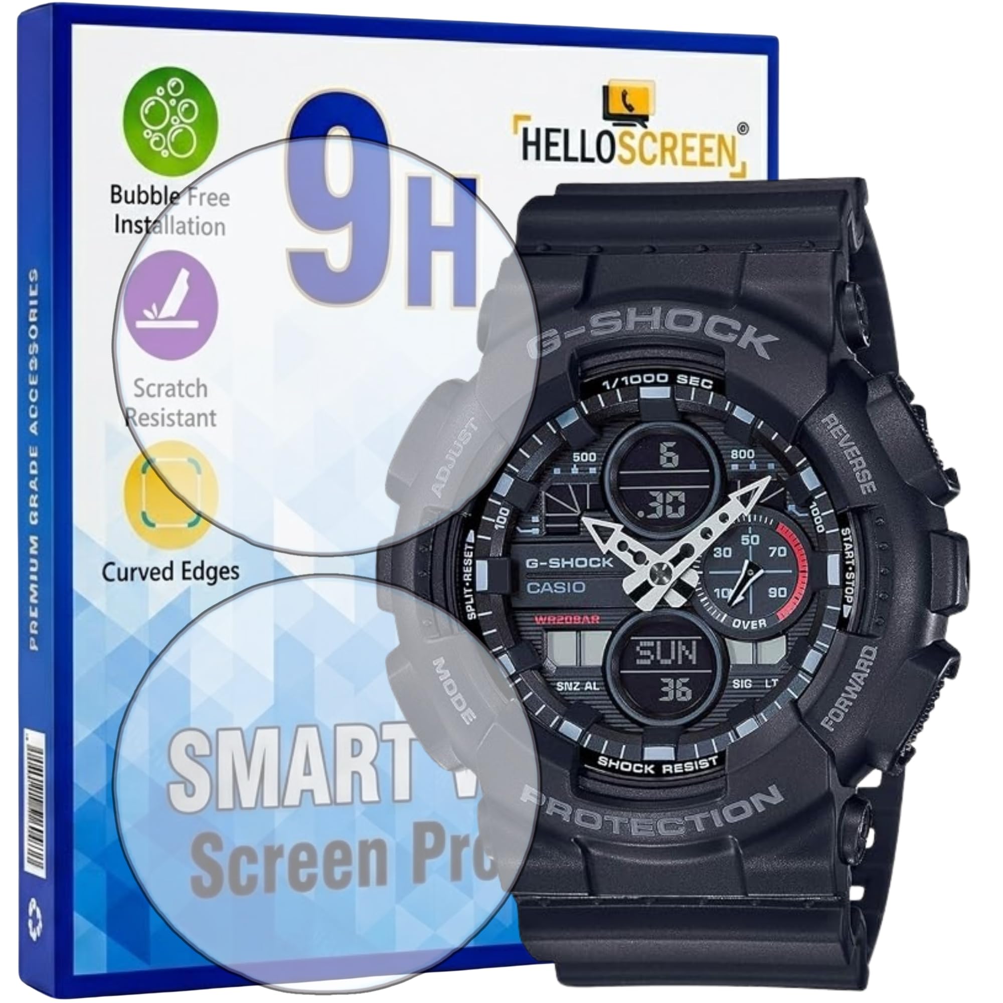 Casio F-91W Screen Protector - 2 Pack, Scratch Resistant -21 Casio F-91W Screen Protector - 2 Pack, Scratch Resistant -21