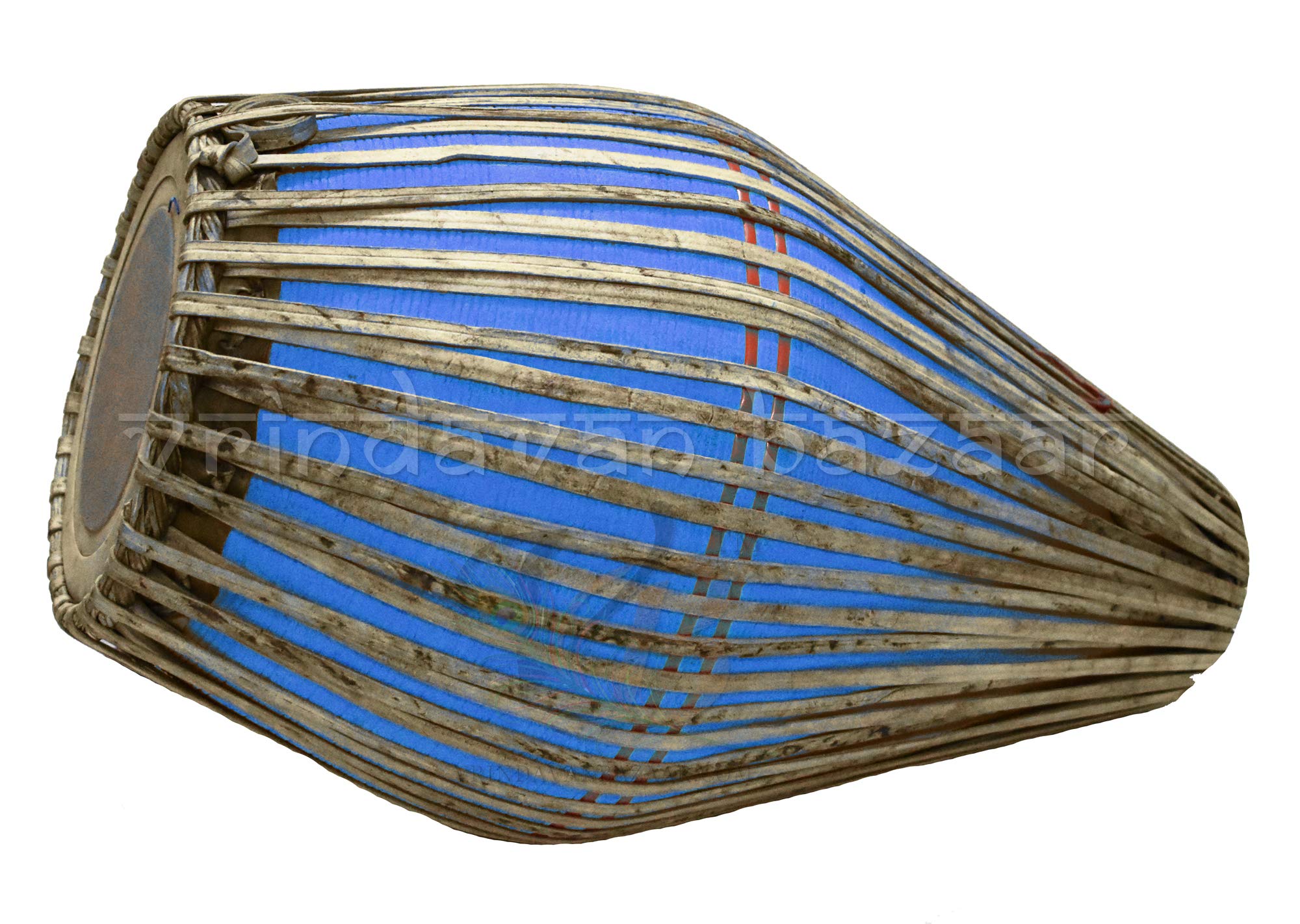 VRINDAVANBAZAAR.COM Pro Khol/Mridangam made of Clay with free cloth cover (BLUE)