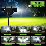 SYLSTAR 55W Rechargeable Work Light, 5000 Lumen Magnetic Base, IP65 Waterproof, Folding & Rotating LED, 6 Modes, Portable Cordless Light for Garage, Workshop, Construction, Car Repair, Camping - 2
