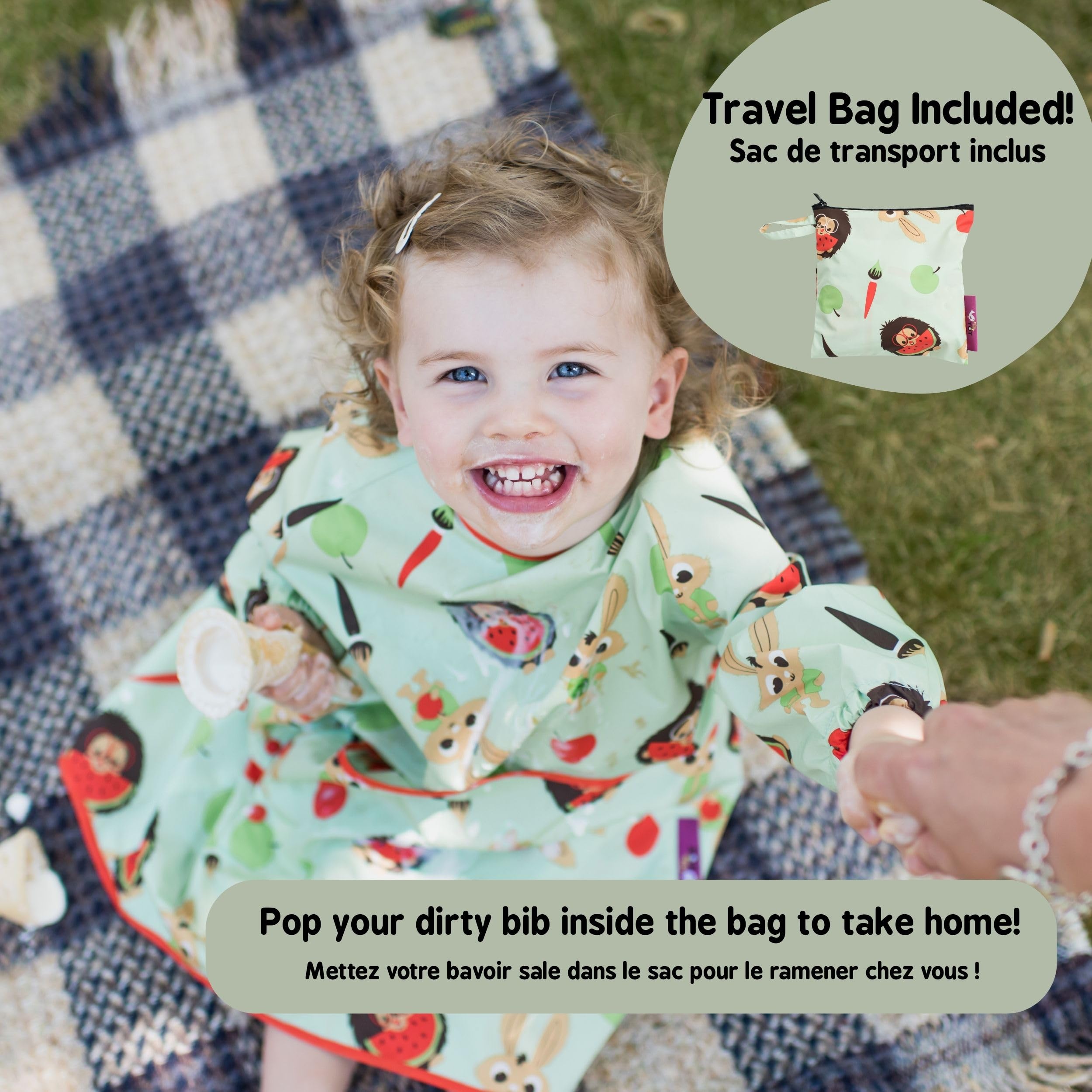 Tidy Tot Babero impermeable manga larga para comer pintar y jugar Bolsa GRATIS