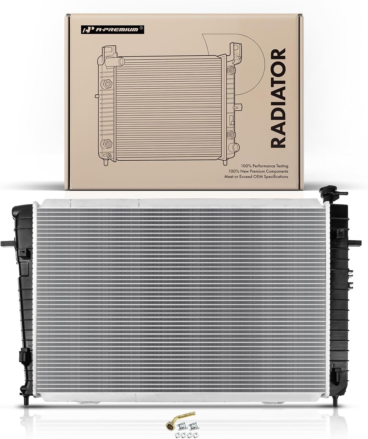 A-Premium Engine Coolant Radiator Assembly with Transmission Oil Cooler Compatible with Hyundai Tucson 2005 2006 2007 2008 2009 V6 2.7L, Automatic Transmission, Replace# 253102E850