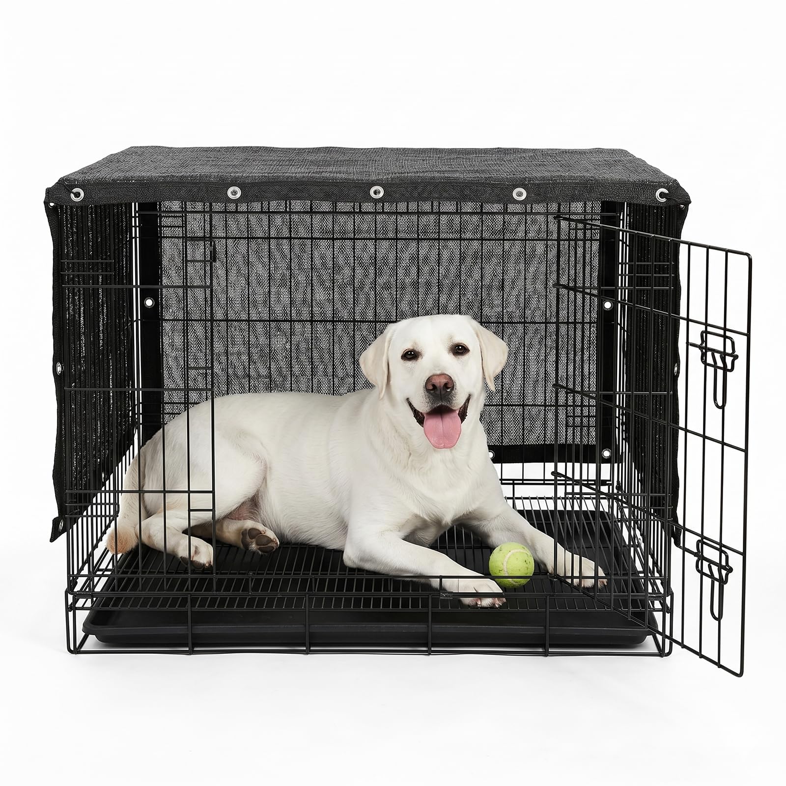 ShadeMart 2' x 10' Black Dog Kennel Shade Cover, 90% UV Block Shade Cloth, Mesh Tarp with Grommets for Dog Playpen, Dog Pen, Dog Run, Dog Crate, Fence Privacy Screen (We Make Custom Size)