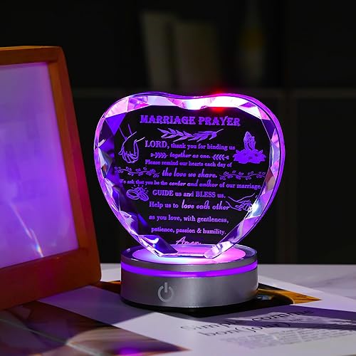 Miniatura 2 de Regalos de boda para parejas únicos 2024  Regalo de matrimonio de feliz aniversario, recuerdo de cristal, regalos de compromiso, regalos de