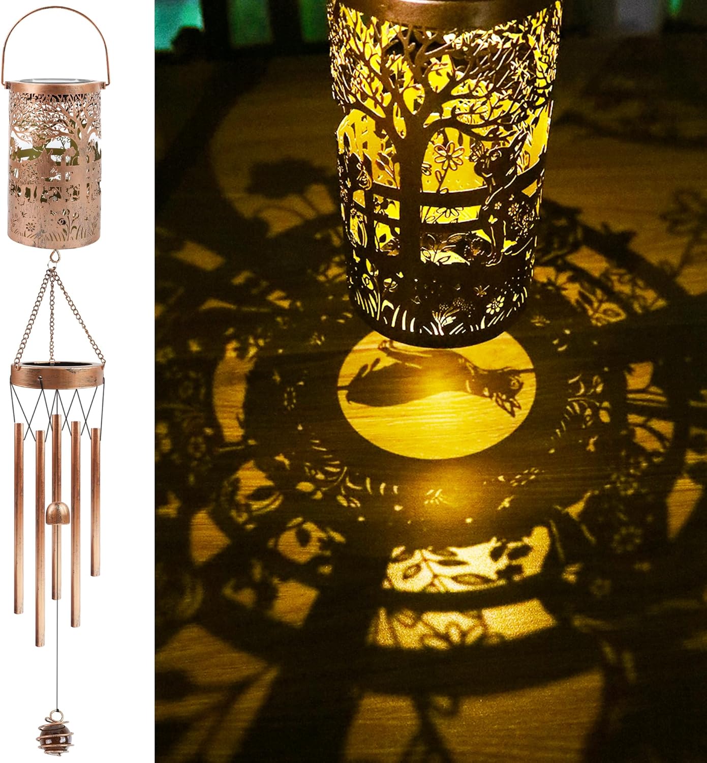 French Bulldog Solar Wind Chimes for Outside