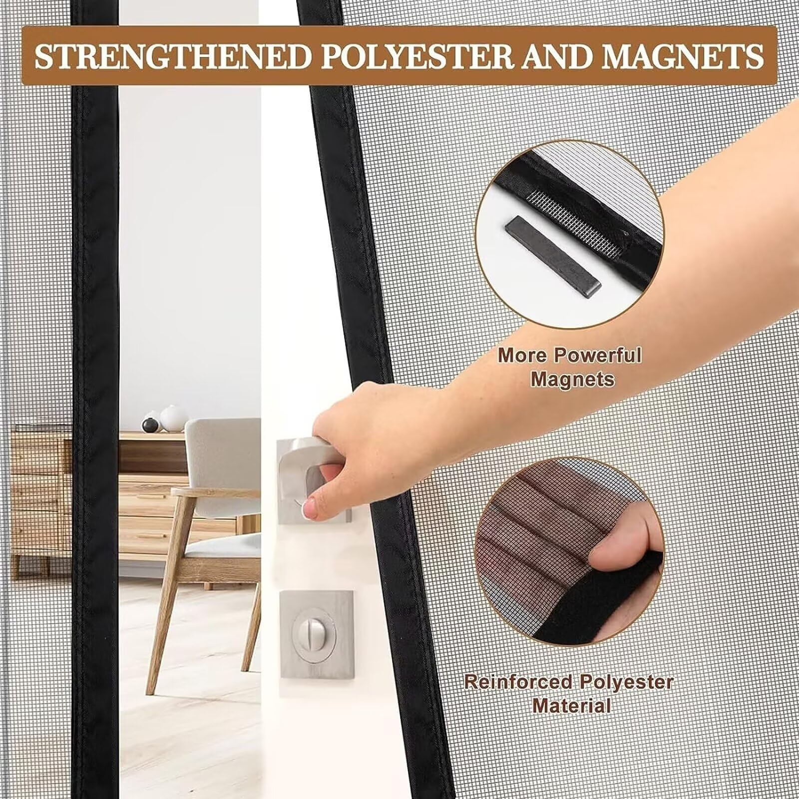 Magnetisches Fliegengitter Für Türen – 180x250 Cm, Mit Klettverschluss!