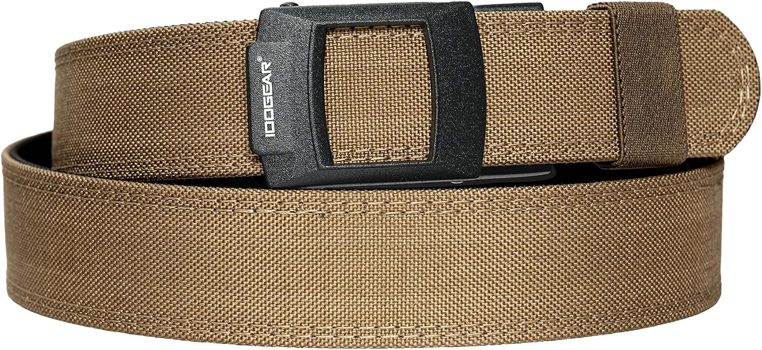 IDOGEAR Sports Tactical Ratchet Belt 1.5" EDC Gun Belt Heavy Duty CCW Carry Belt with Quick-Adjust Buckle for Duty Range Outdoor
