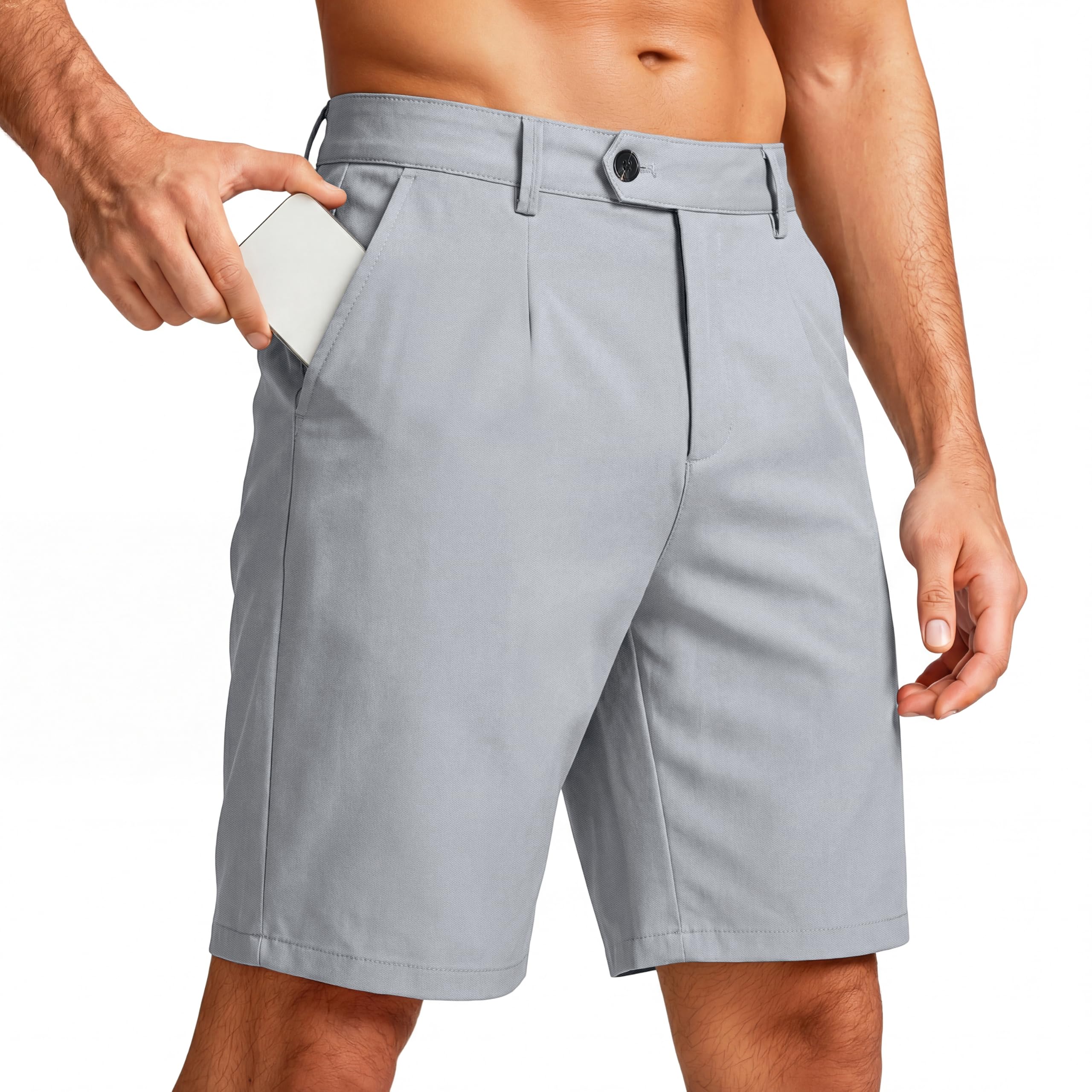 GINGTTO Mens Chino Shorts Slim Fit 9" Stretch Athletic Shorts