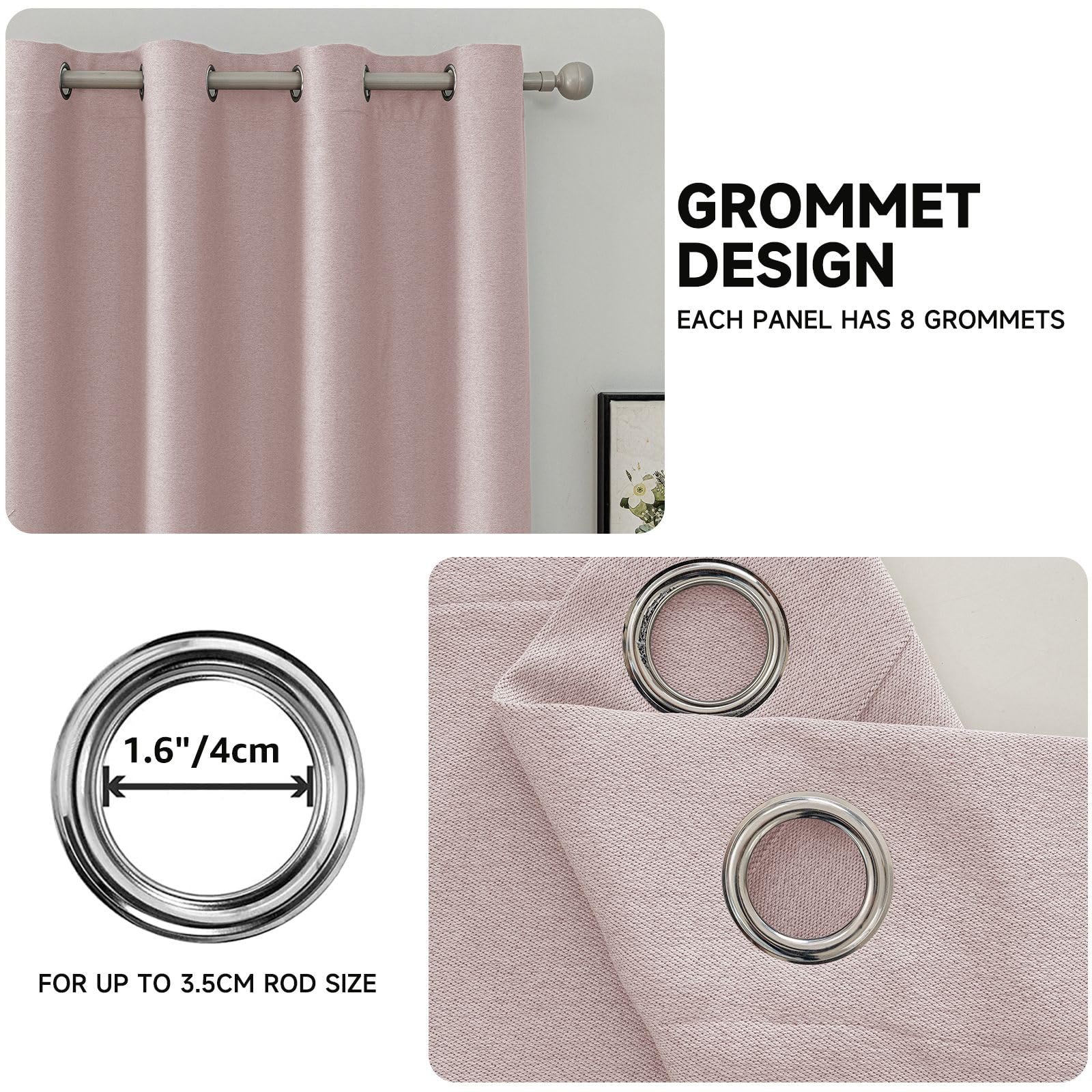 Ystyle Set Van 2 Thermische Verduisterende Gordijnen, 140x225cm, Fluweel Warmte-Isolerende Gordijnen, Geschikt Voor Woonkamer Slaapkamer, Modern Design Met Oogjes, Grijs