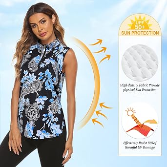 Koscacy Womens Golf Shirts Tank Tops for Women 2026 Loose Fit Sleeveless with Collar Yoga Athletic Running Shirts
