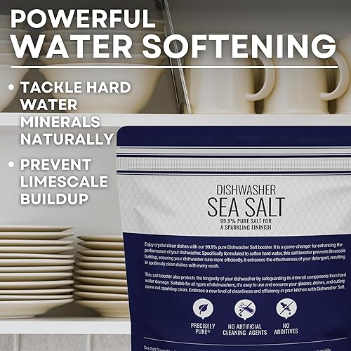 Miniatura 4 de Sal de lavavajillas, suavizante de agua natural, sal marina gruesa de grado alimenticio compatible con Miele, Thermador, Whirlpool y Bosch