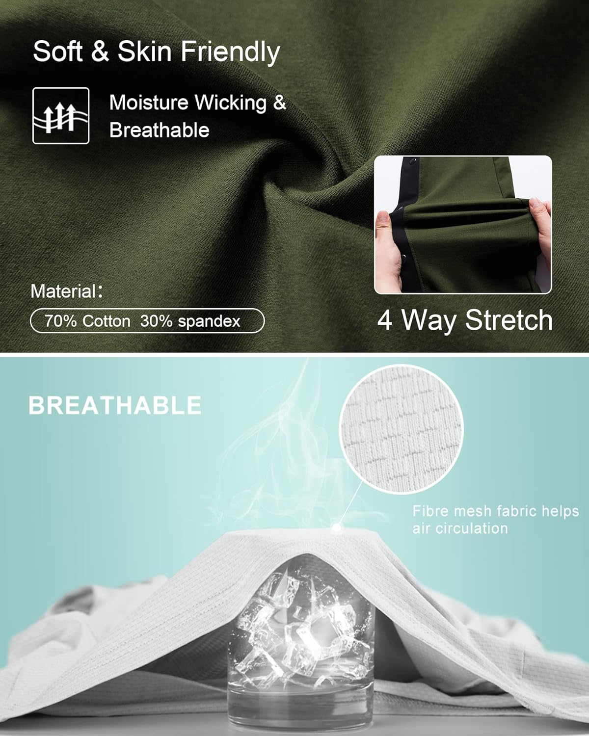 Chrisuno Men's Sweatpants Tear Away Basketball Sweat Pants Athletic Joggers - Image 6