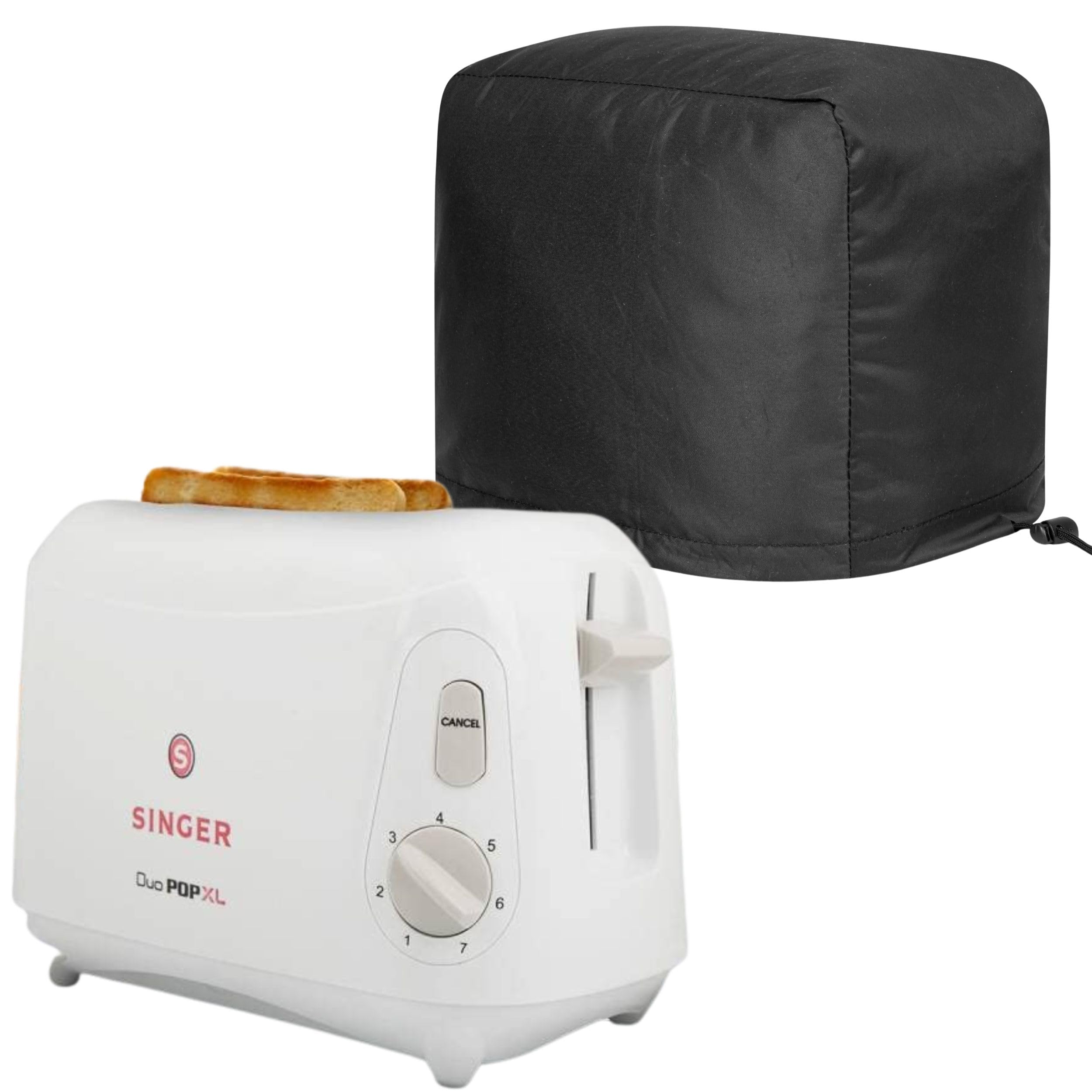 TDCL 2 Slice Toaster Dust Cover for SINGER Duo Pop up Toaster – Waterproof Toaster Cover with Top Handle & Front Pocket, Kitchen Appliance Protector (Black)-picture-44