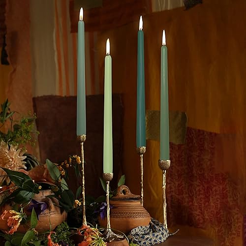 Miniatura 8 de Velas cónicas aromáticas de color verde salvia, velas cónicas aromáticas, de larga fragancia, sin humo, sin goteo, velas de cena de colores para