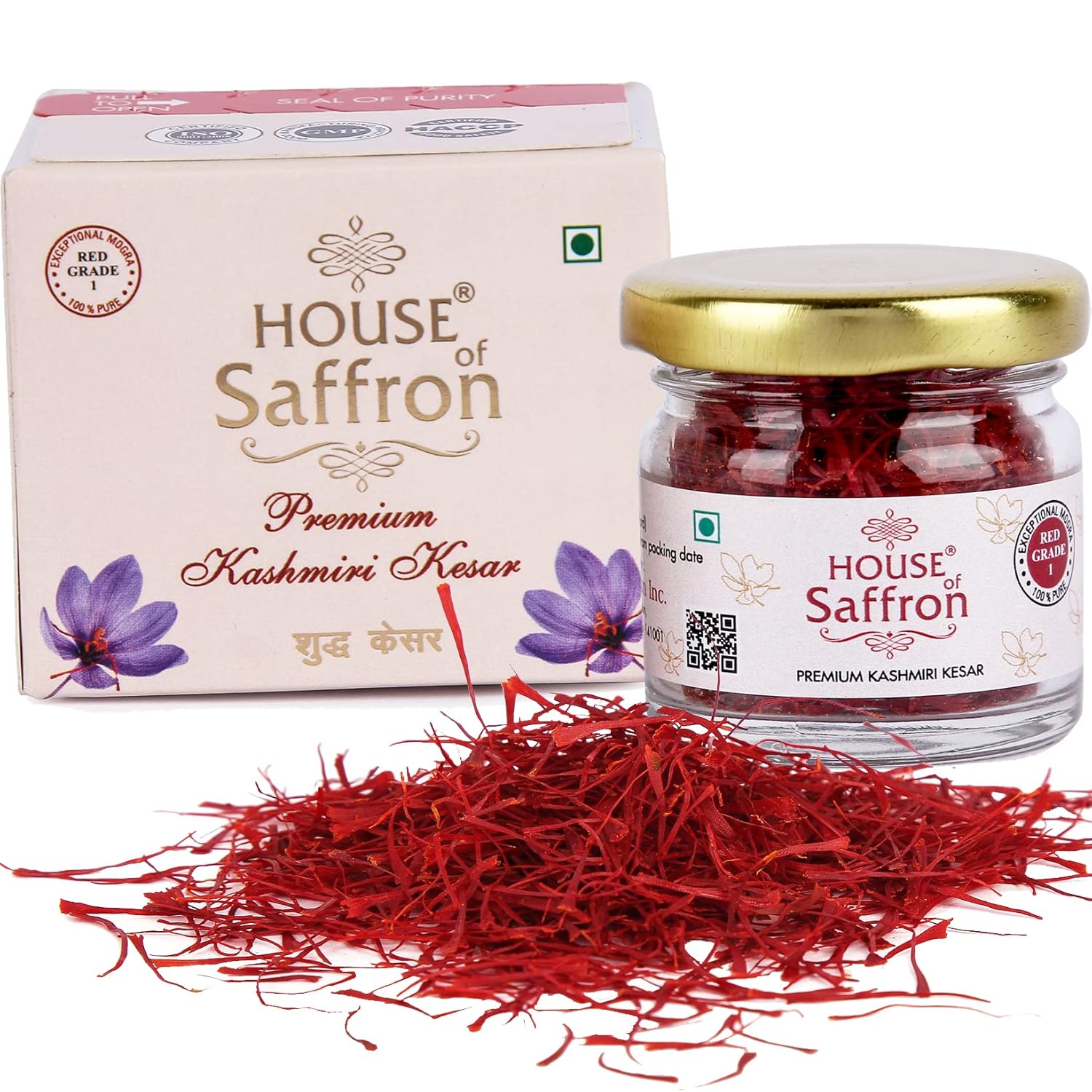 House of Saffron 1 gram Pure Kashmir Kesar Certified Premium Saffron