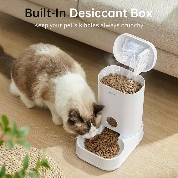 Gravity Cat Feeder, Self-Dispensing Dog Food Dispenser, Pet Food Station 1 Gallon/3.5L Capacity Automatic Pet Feeder Cat & Dog Food Bowl, Easy to Fill