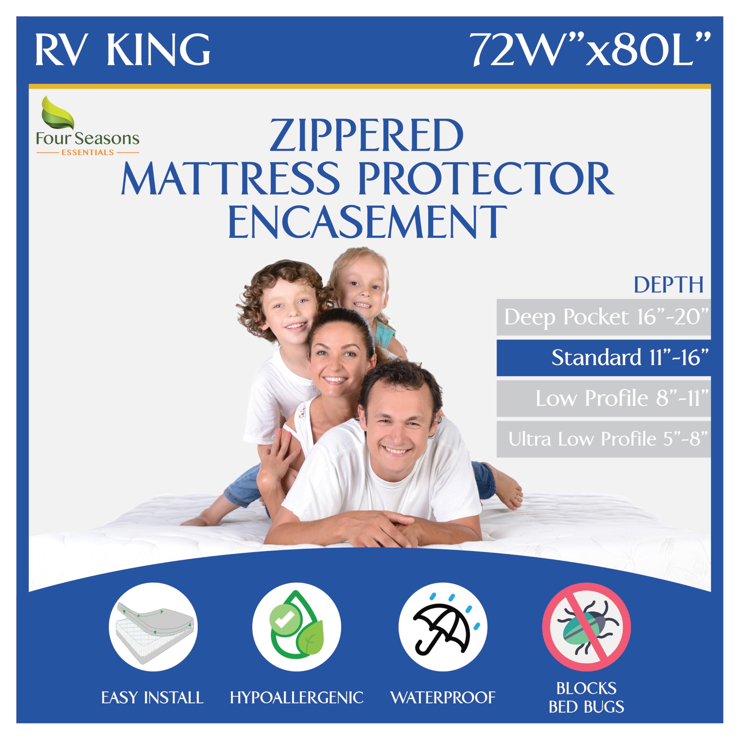 RV King Zippered Waterproof Mattress Protector