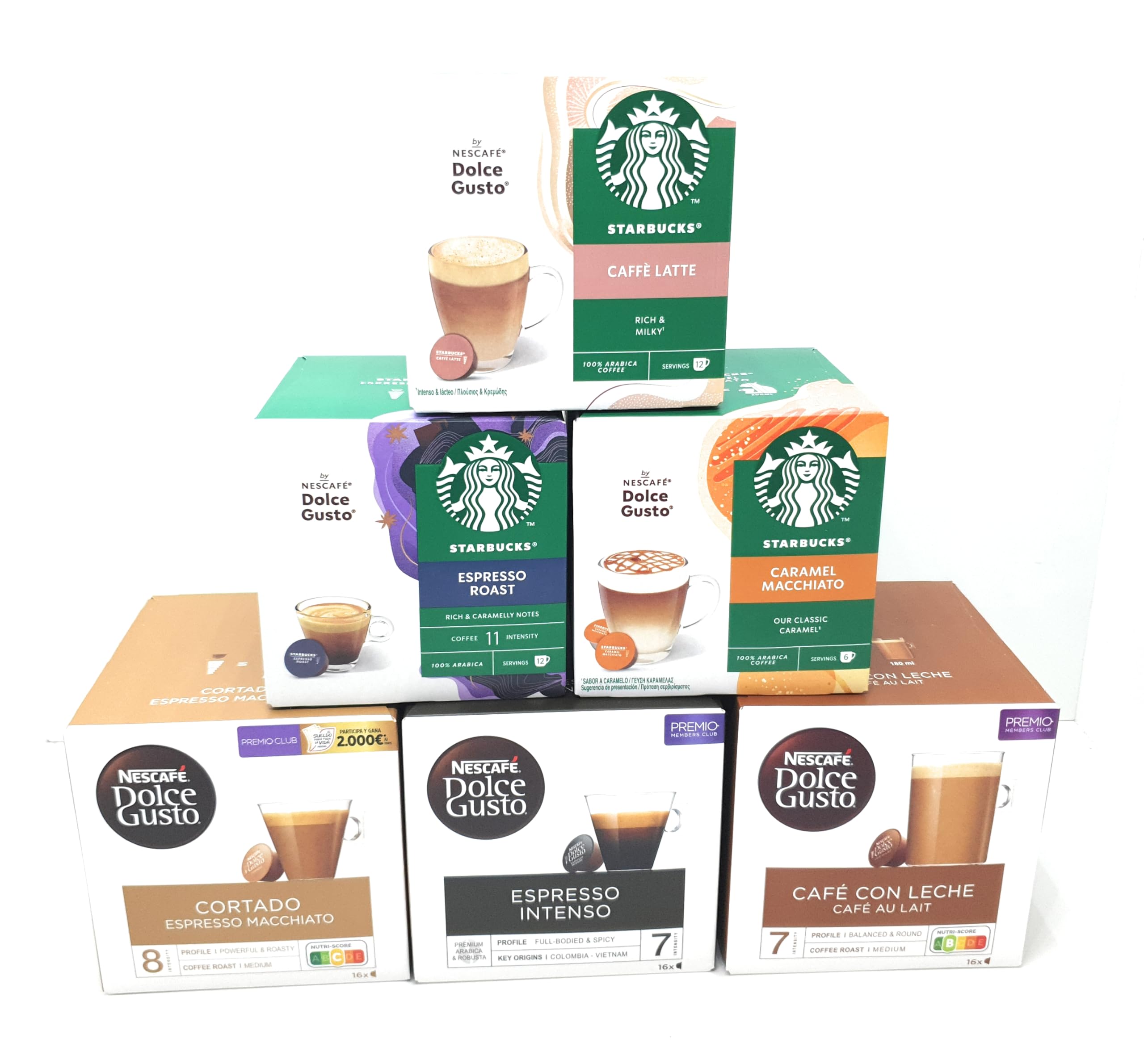 krider- Set bienvenida al cafe, compatible con sistema Dolce Gusto y Starbucks,ESPRESSO ROAST- CAFFE LATTE- CARAMEL MACCHIATO- ESPRESSO INTENSO- CAFE CON LECHE- CORTADO- selección de café a tu medida.
