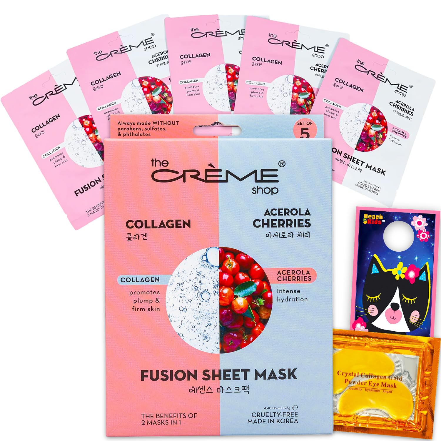Amazon.com : The Crème Shop Face Mask 5 Pack - Bundle with 5