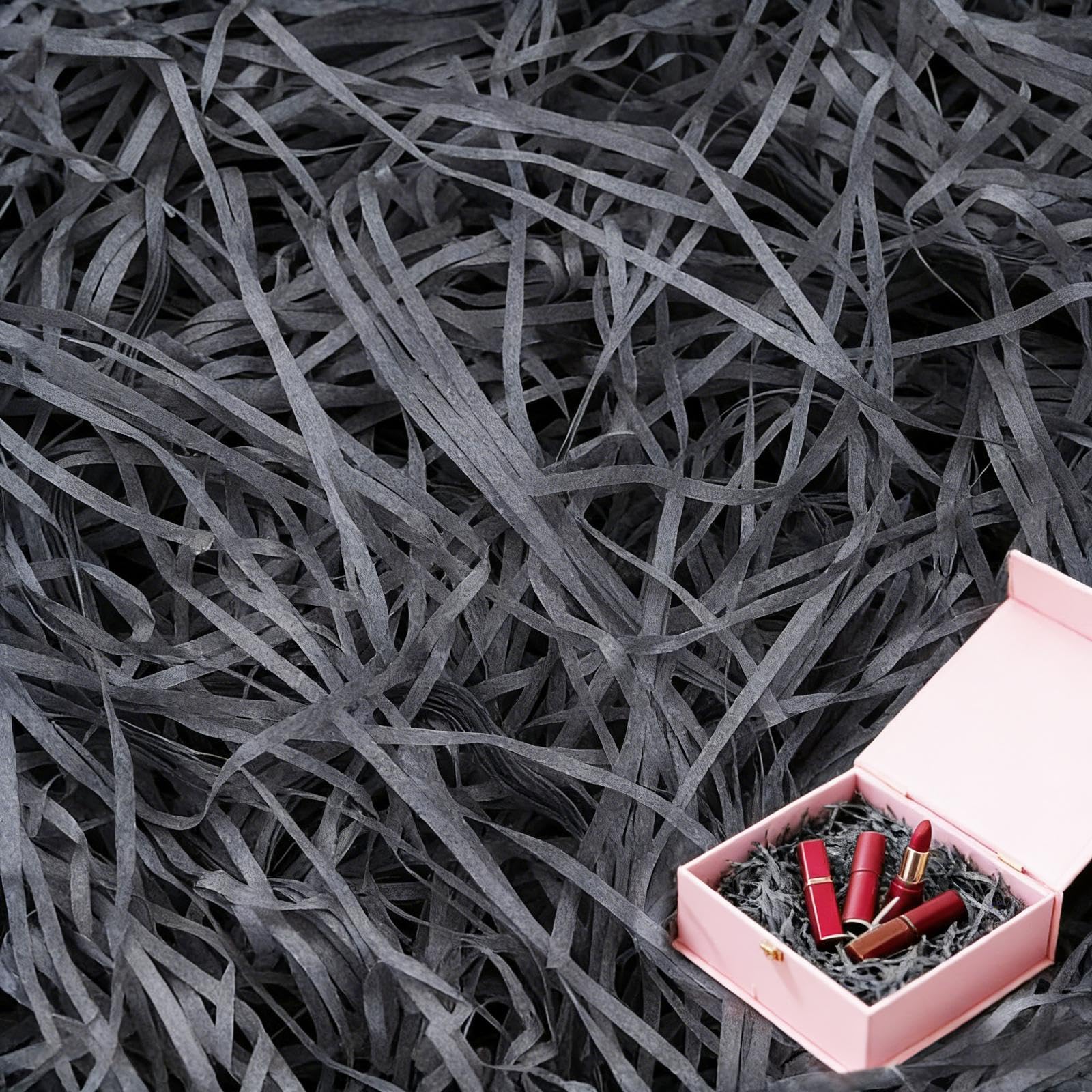 jwtyu 500g Shredded Tissue Paper Dark Gray Shredded Paper for Gift Boxes for Gift Boxes Material Provides Good Protection for Gift Box Decoration