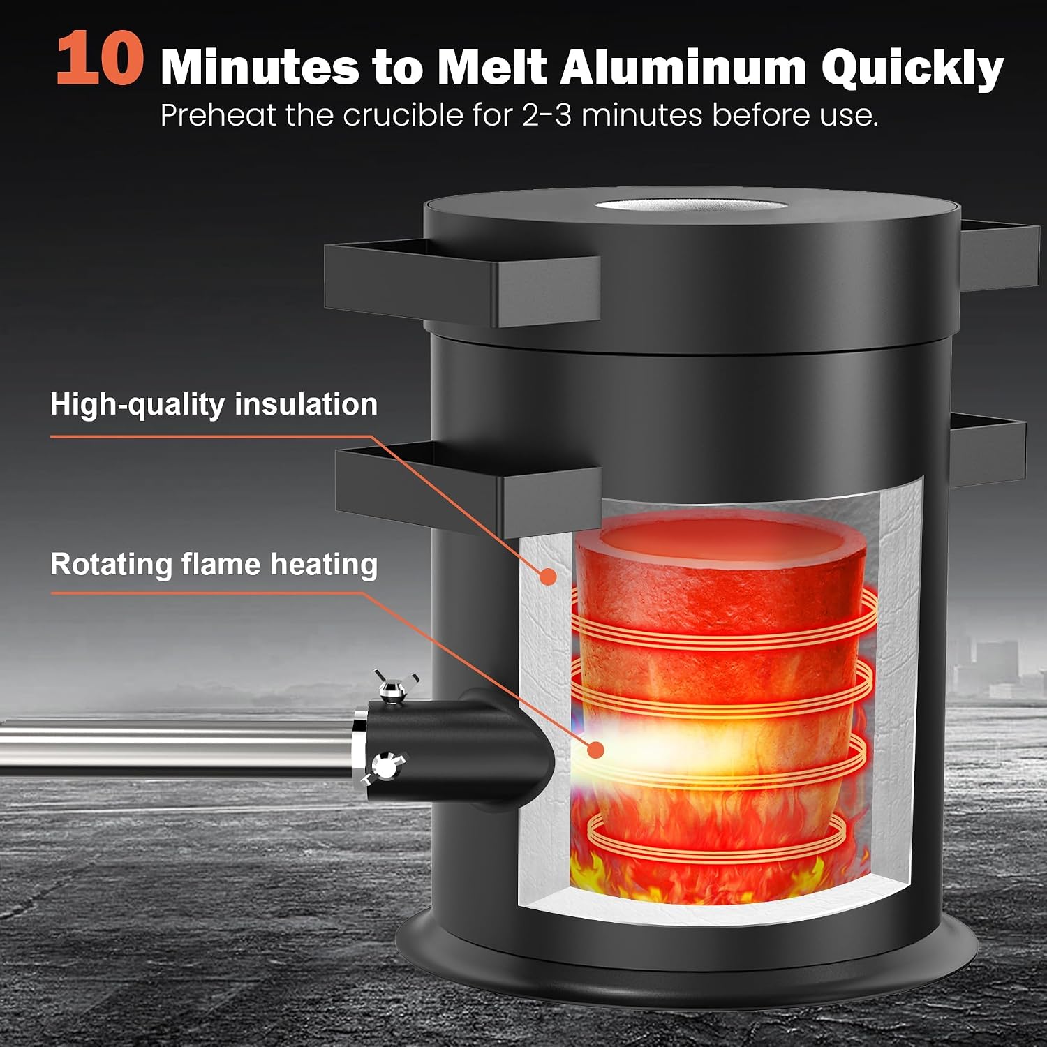 MMasters 4KG Propane Melting Furnace Kit with Gloves, 2400℉ High-Efficiency Metal Foundry for Gold, Silver, Copper, and Aluminum Smelting, Ideal for Jewelry Making and Metal Casting
