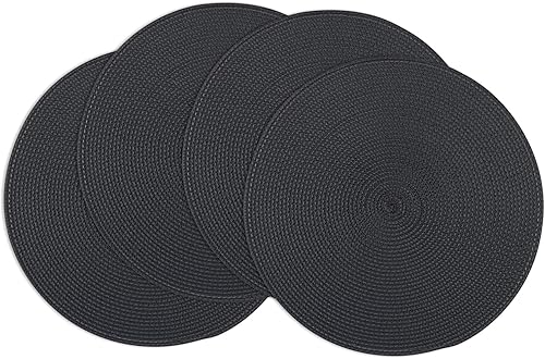 Miniatura 15 de Winknowl Juego de 6 manteles individuales redondos trenzados, lavables, resistentes al calor, para mesas de cocina, comedor, manteles individuales