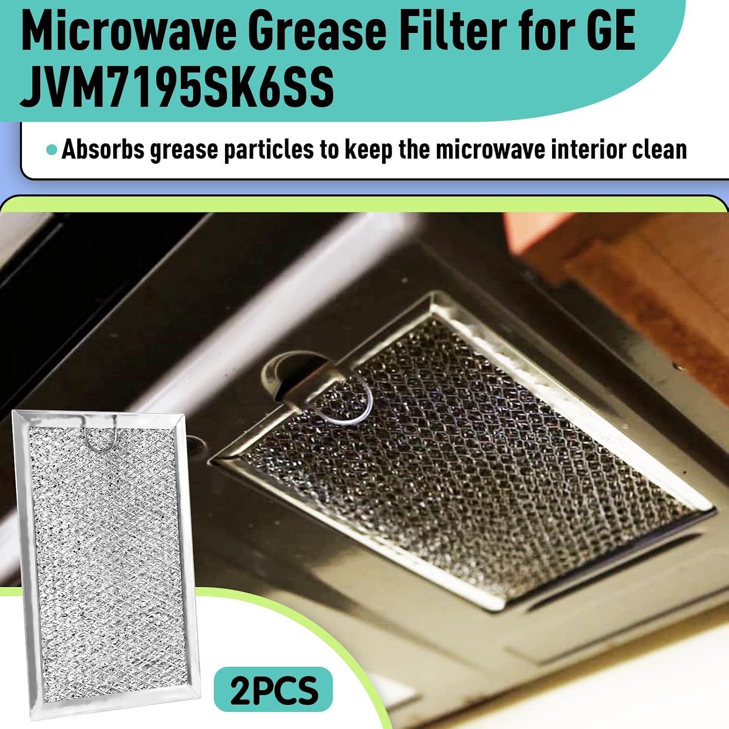 2PCS Microwave Grease Filter Set Compatible with GE JVM7195SK6SS