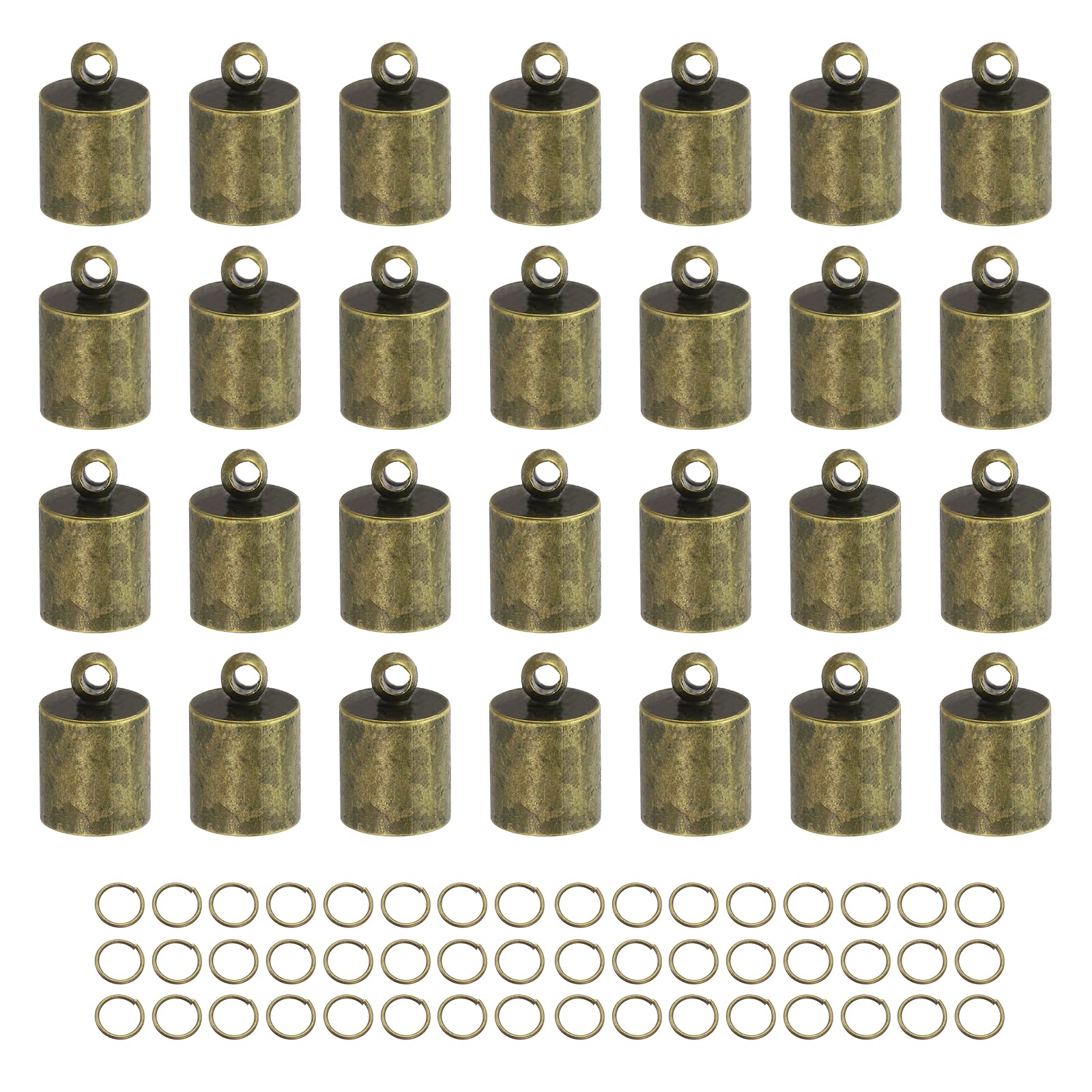 sourcing map Leather Cord End Caps 6.5mm ID Bronze Tone 100Pcs