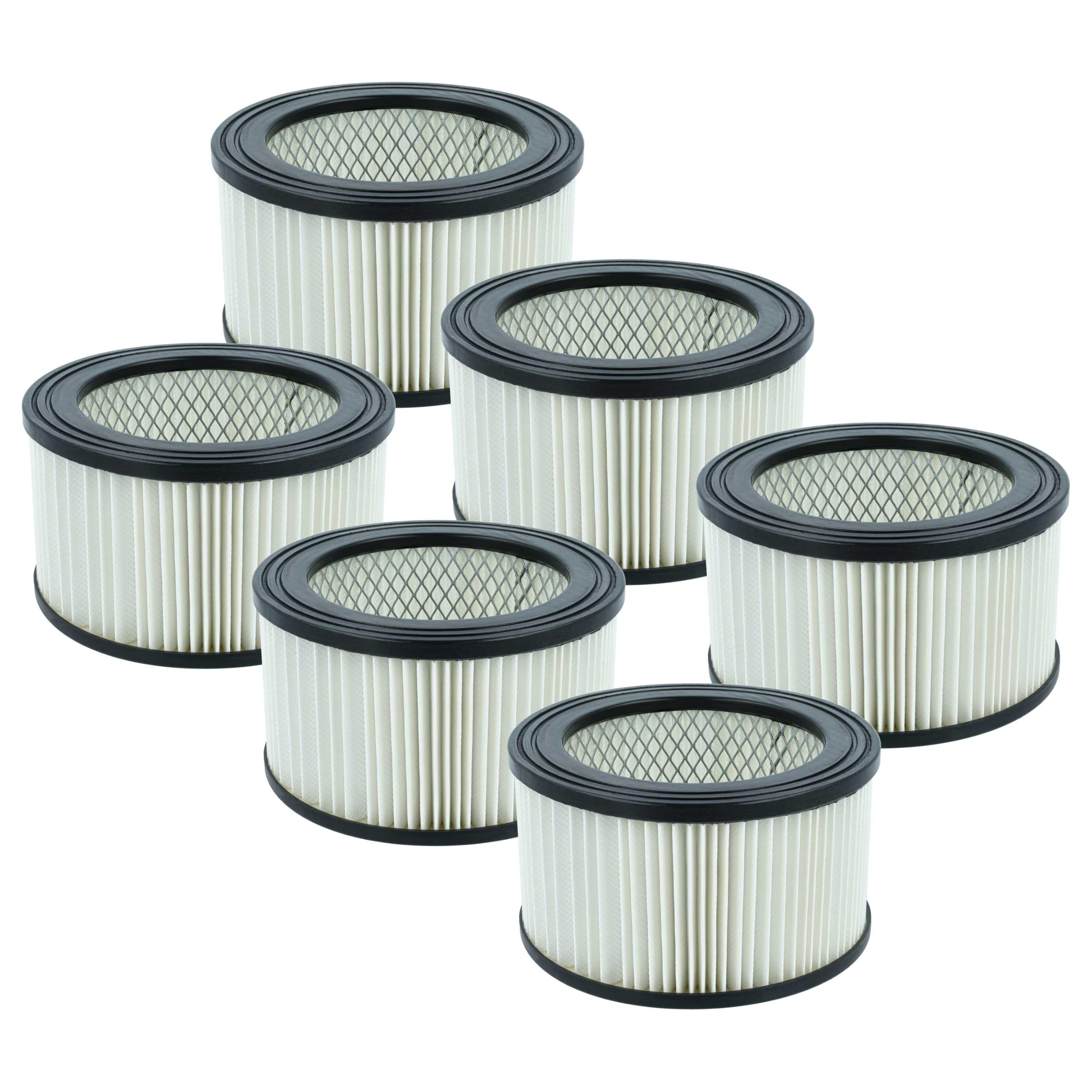 vhbw 6x filtro a pieghe piatte compatibile con Germania 20l (175100109) aspiracenere - nero/bianco, lavabile