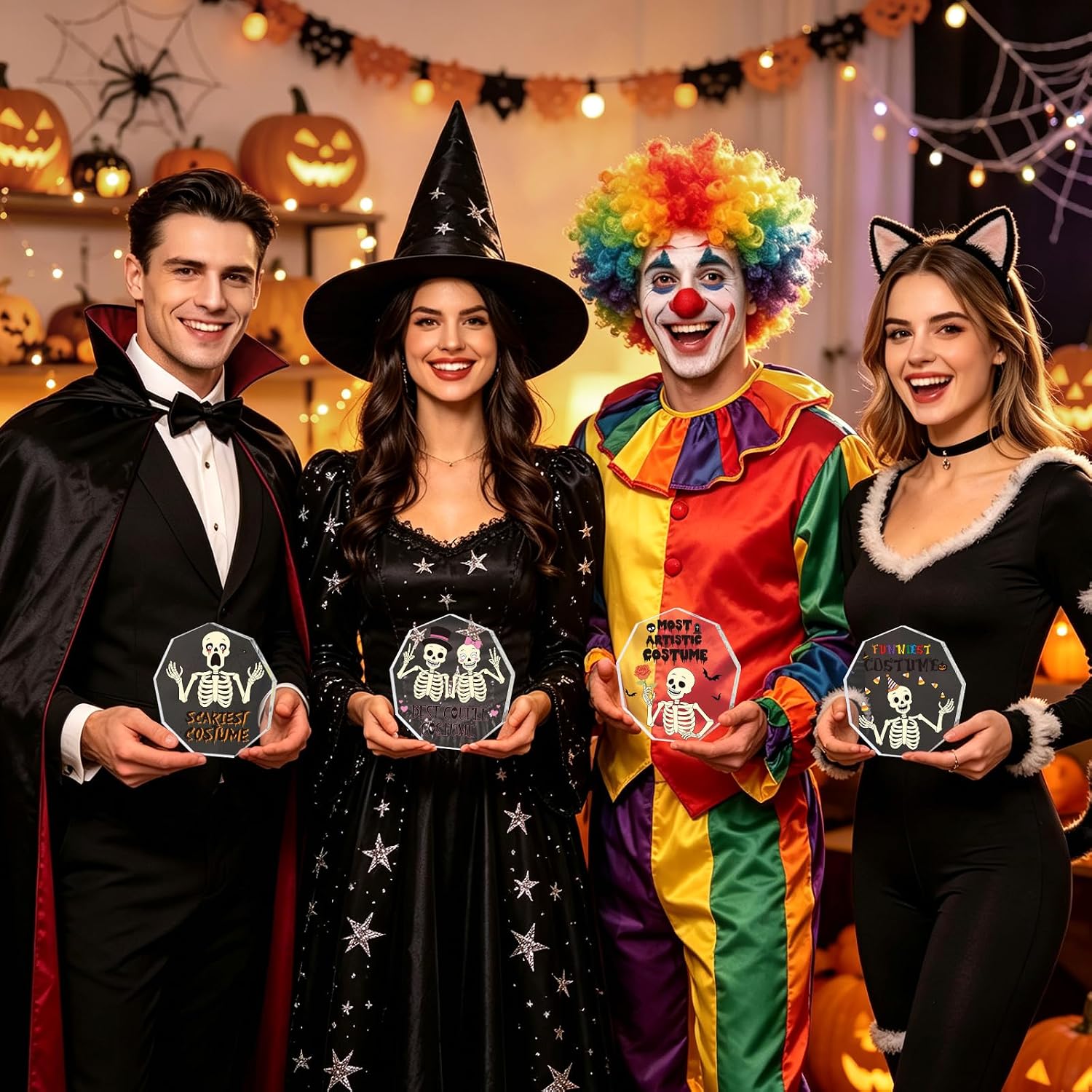 DECYOOL 6 Pcs Halloween Costume Contest Trophy Acrylic Trophies for Adults image 2