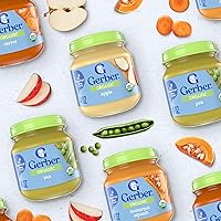 Vista 10 de Gerber Stage 1 - Alimento para bebé orgánico, frasco de manzana, puré de frutas, vitamina C, sin OMG, alimento para bebés en frasco, puré de frutas
