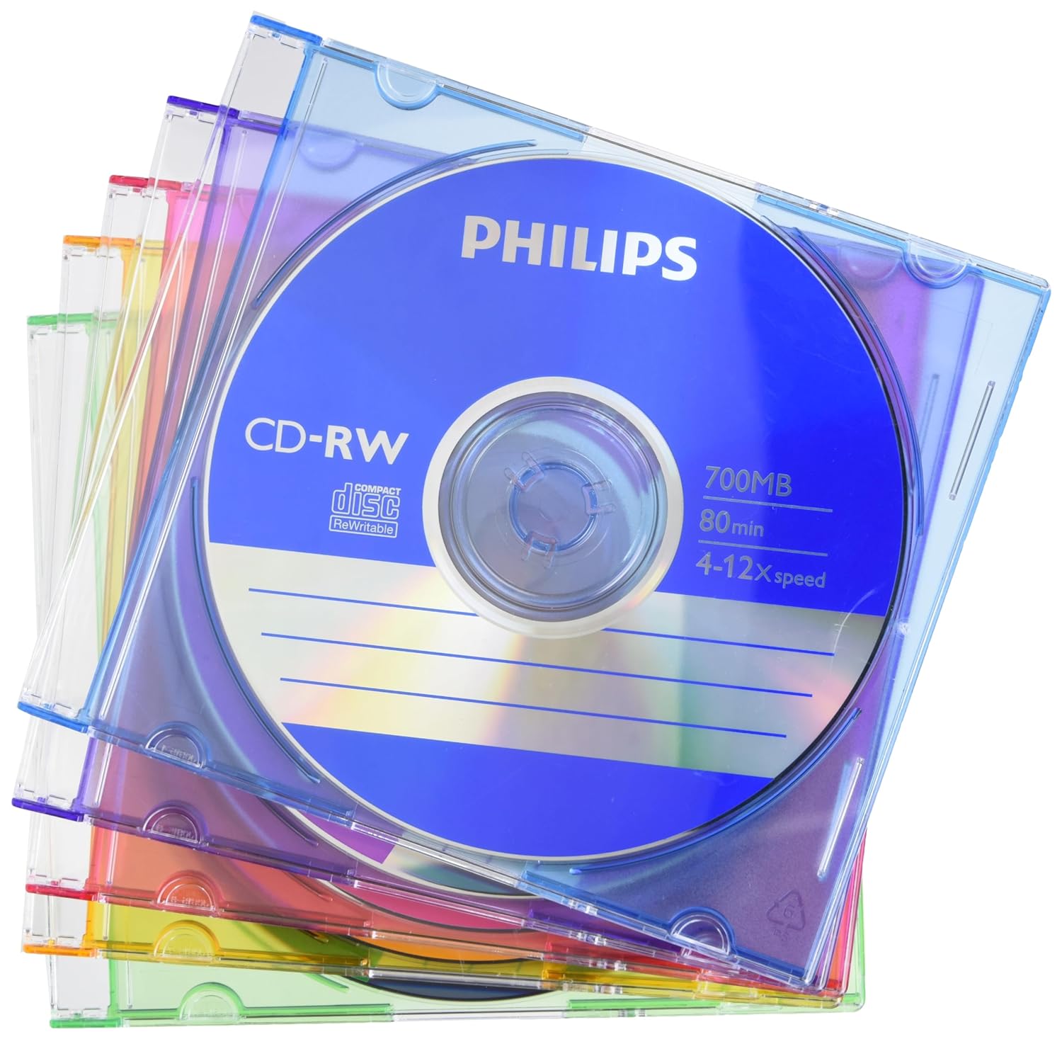 Philips CDRW 80MIN Blank Disc x 5 Jewel Case 700MB 412 X Speed Buy
