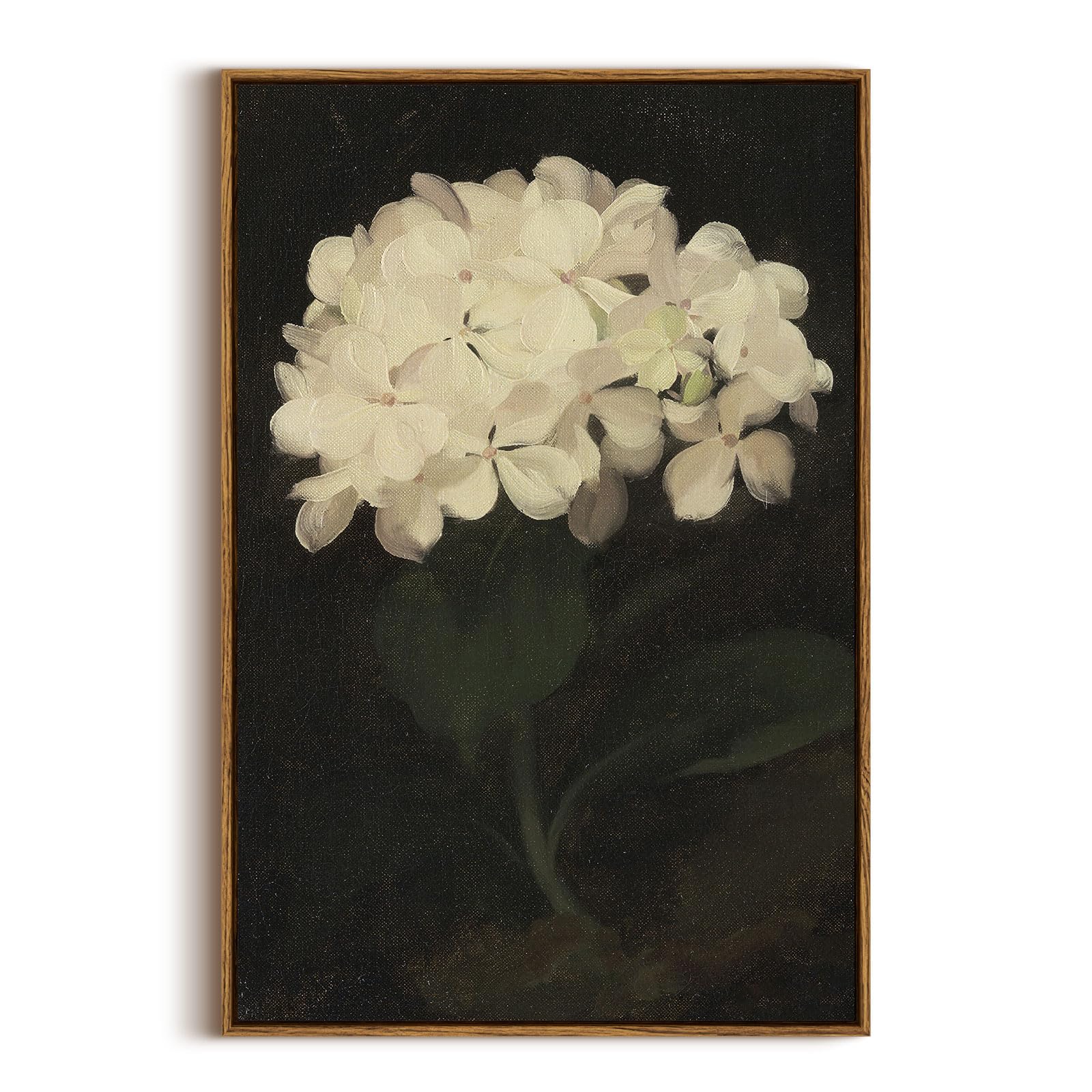 InSimSea Framed Wall Art Decoration Canvas Wall Art Room Decor, White Hydrangea Oil Painting Canvas Prints, Bedroom Bathroom Wall Art Kitchen Office Wall Decor