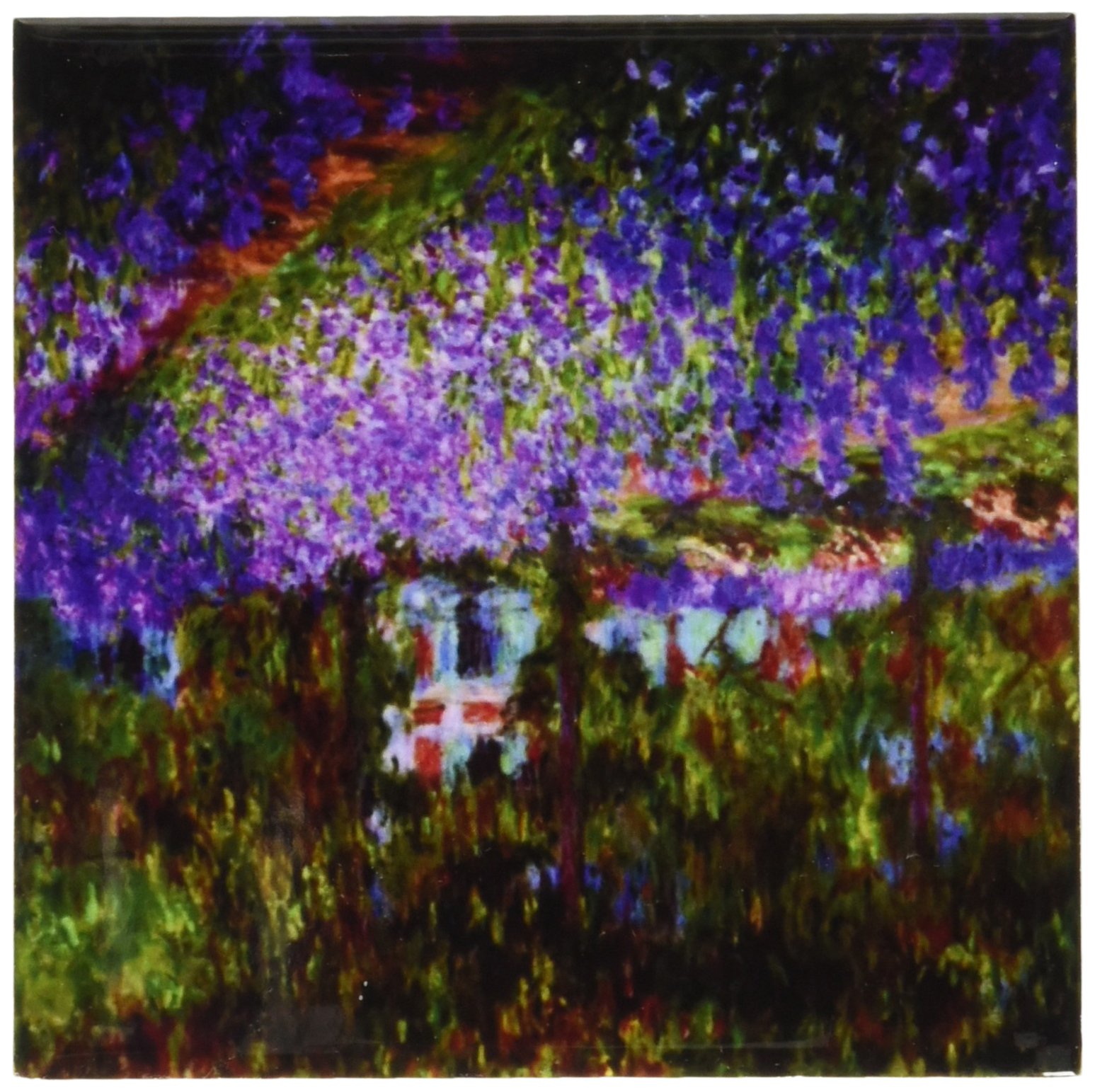 Keramikfliese Mit Claude Monet Garten-Motiv – 15,2 Cm, Hochglanz, Für Spritzschutz Oder Dekoration