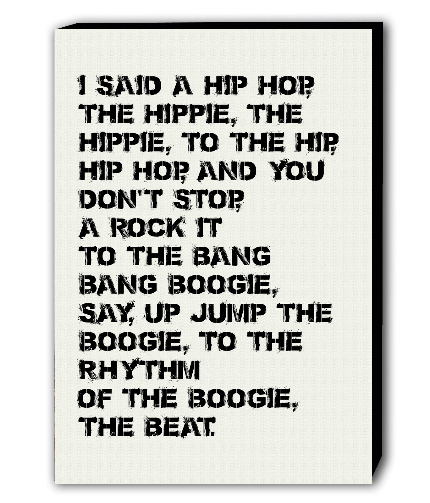 FAB RAPPERS DELIGHT - SUGAR HILL GANG - WHITE - LYRICS - CANVAS WALL ART PRINT - VARIOUS SIZES (A2 24x16 inches)