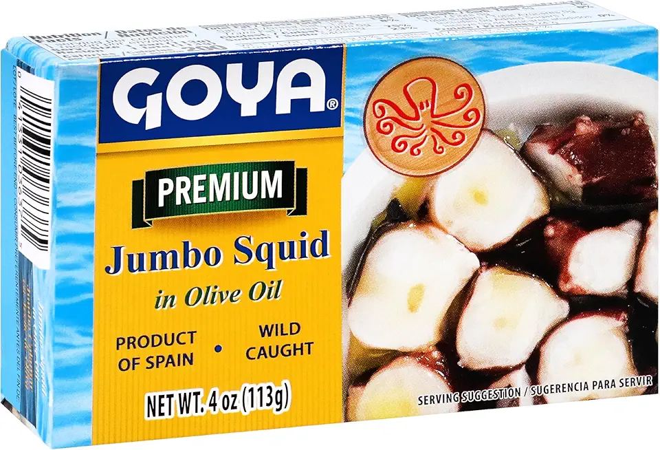 Jumbo Canned Squid by Goya, Canned Seafood, Tinned Squid,...