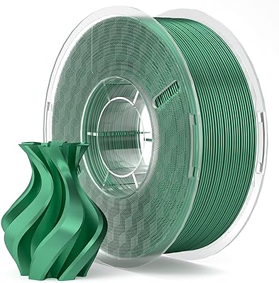 17 – ELEGOO Silk PLA Filament 1.75mm Holly Green 1KG, 3D Printer Filament Dimensional Accuracy +/- 0.02mm, 1kg Spool(2.2lbs) Fits for Most FDM 3D…