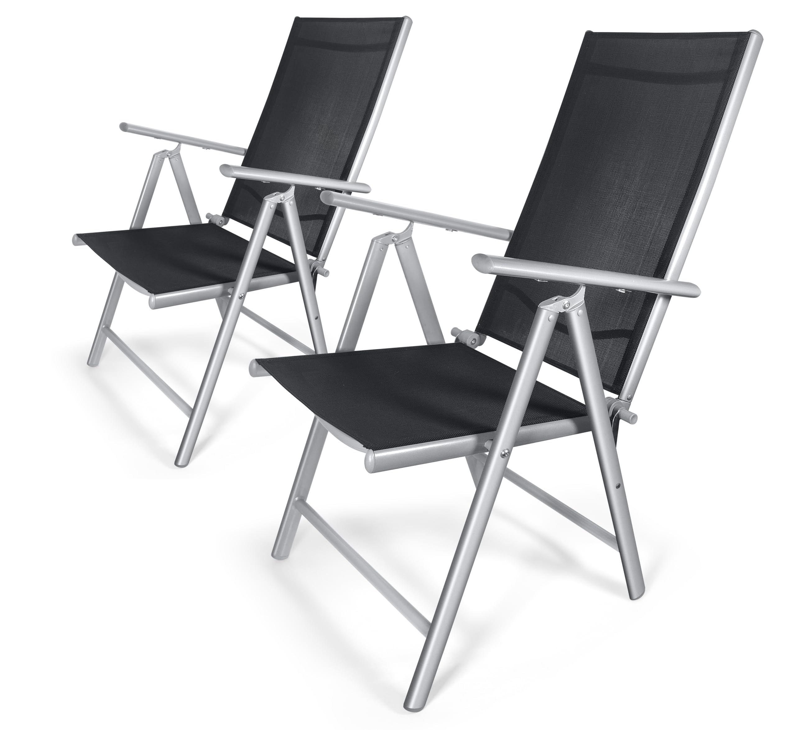 Hortensus Silla Reclinable Jardín (Juego de 2) – Sillas Plegables de Jardín de Aluminio – Exterior Reclinable & Compacta – Resistente y Fácil de Guardar