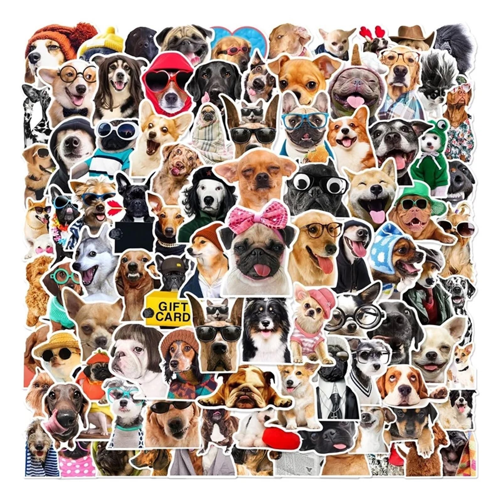 10/30/50/100PCS Cute Dog PVC Sticker Aesthetic Children's Korean Stationery School Supplies DIY Decoration Scrapbooking for Children(100PCS)