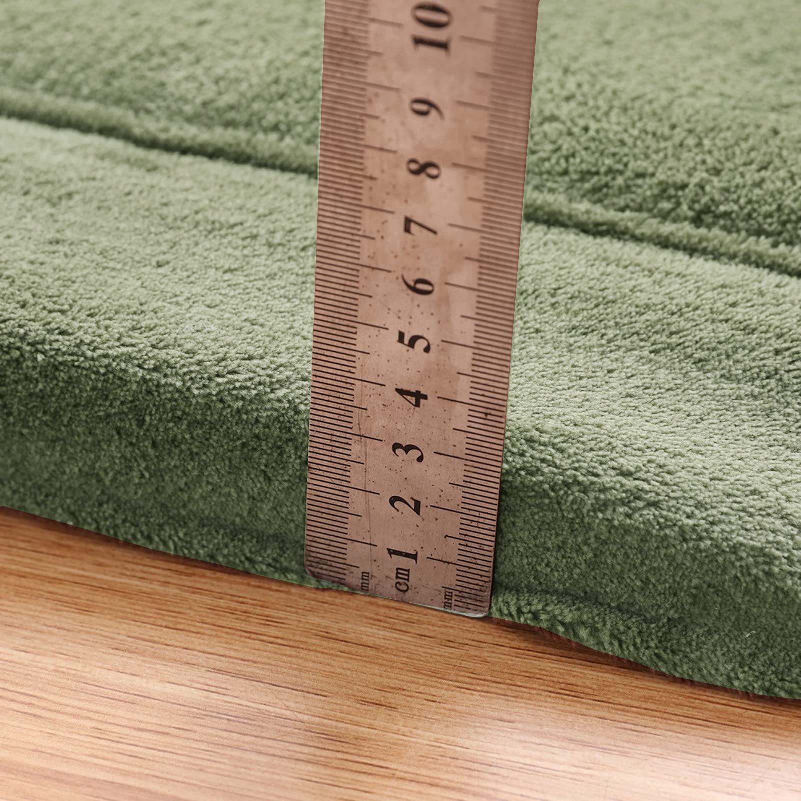 BYBYME Tapis en velours, corail épais, extra épais, 3 cm, antidérapant, pour enfants et bébés, tapis d'éveil doux (vert clair, 200 × 200 cm)